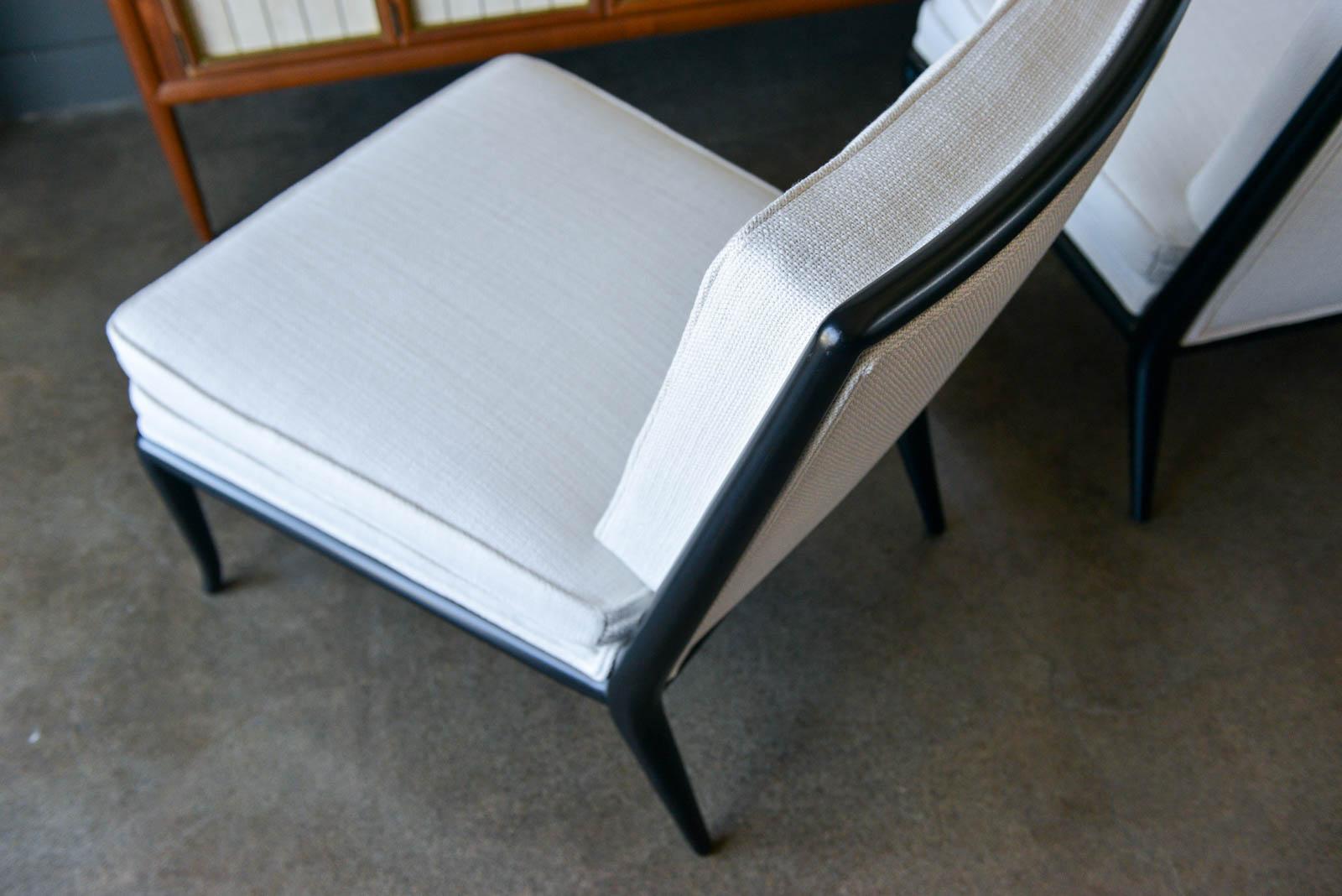 Pair of T.H. Robsjohn-Gibbings Slipper Chairs, Model WMB, 1955 2