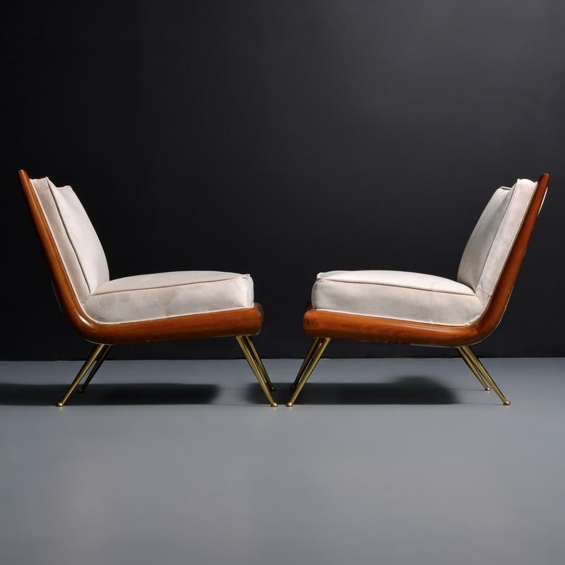 American Pair of T.H. Robsjohn-Gibbings Slipper Lounge Chairs For Sale