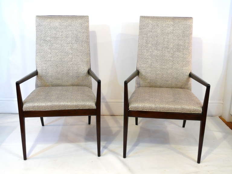 Pair of T.H. Robsjohn-Gibbings Style High Back Armchairs 2