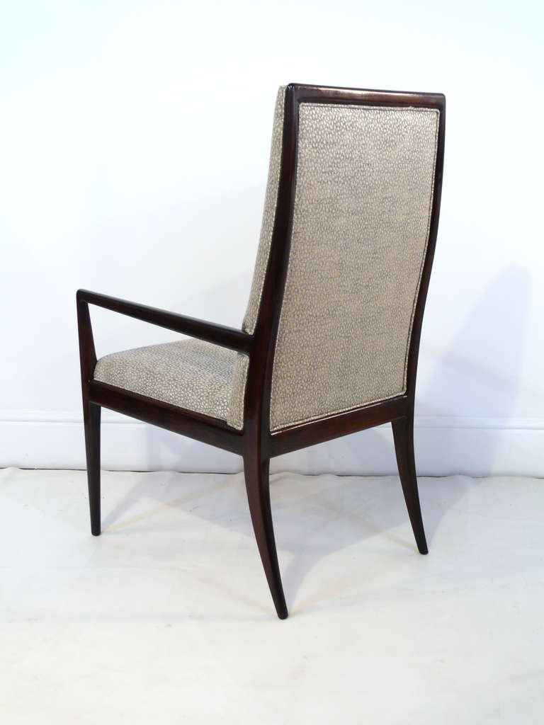 Pair of T.H. Robsjohn-Gibbings Style High Back Armchairs In Good Condition In New York, NY