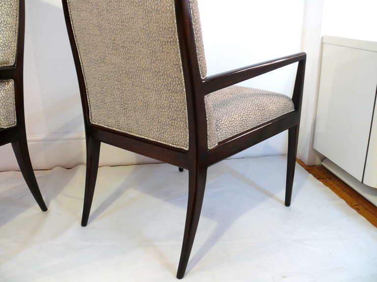 Upholstery Pair of T.H. Robsjohn-Gibbings Style High Back Armchairs