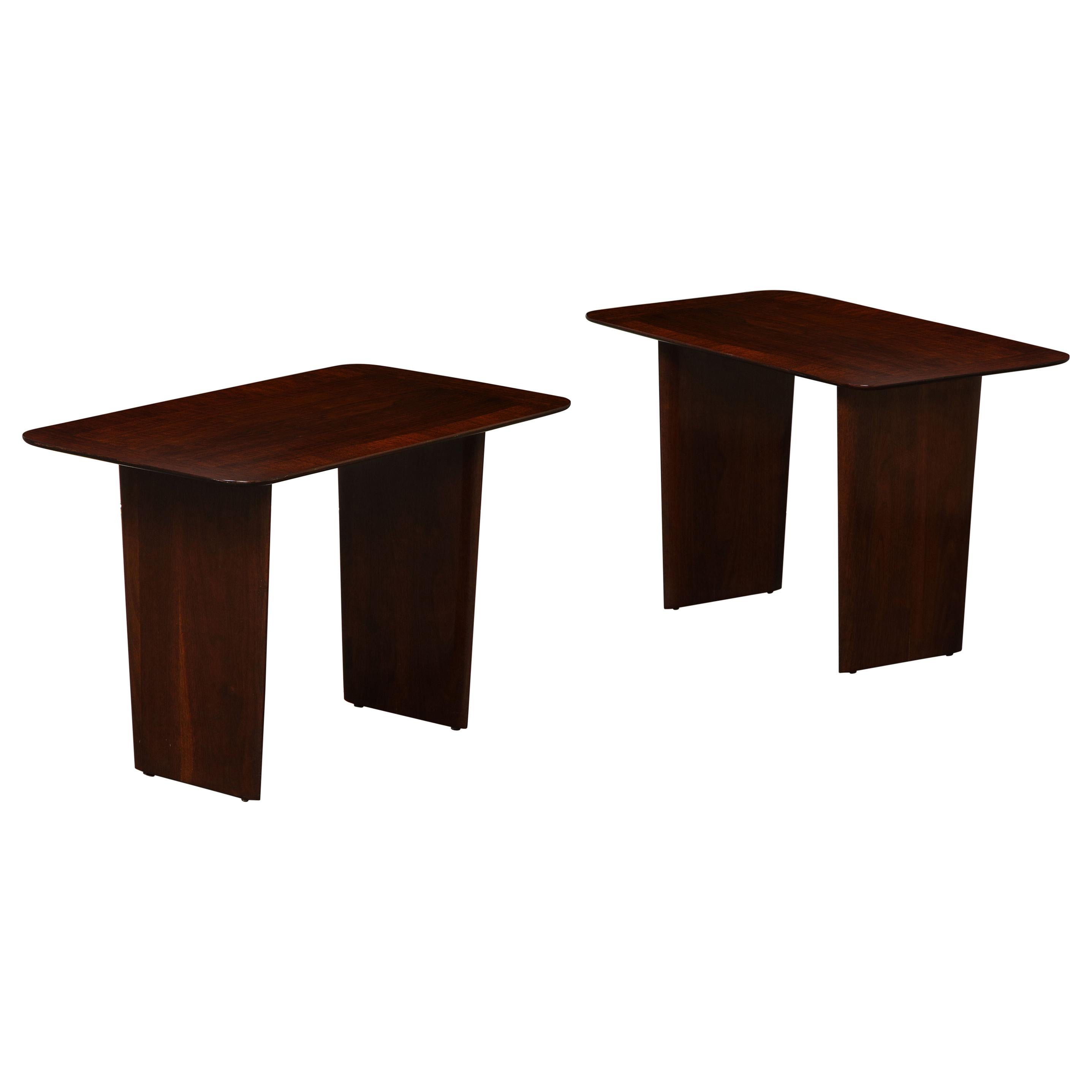 Pair of T.H. Robsjohn-Gibbings Walnut Side Tables