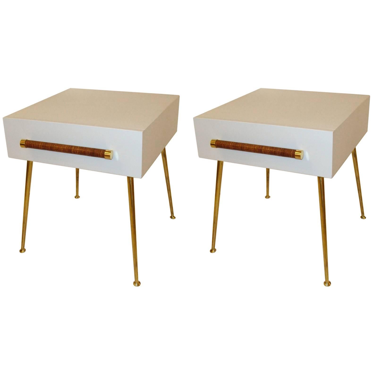 Pair of T.H. Robsjohn-Gibbings Widdicomb End Tables