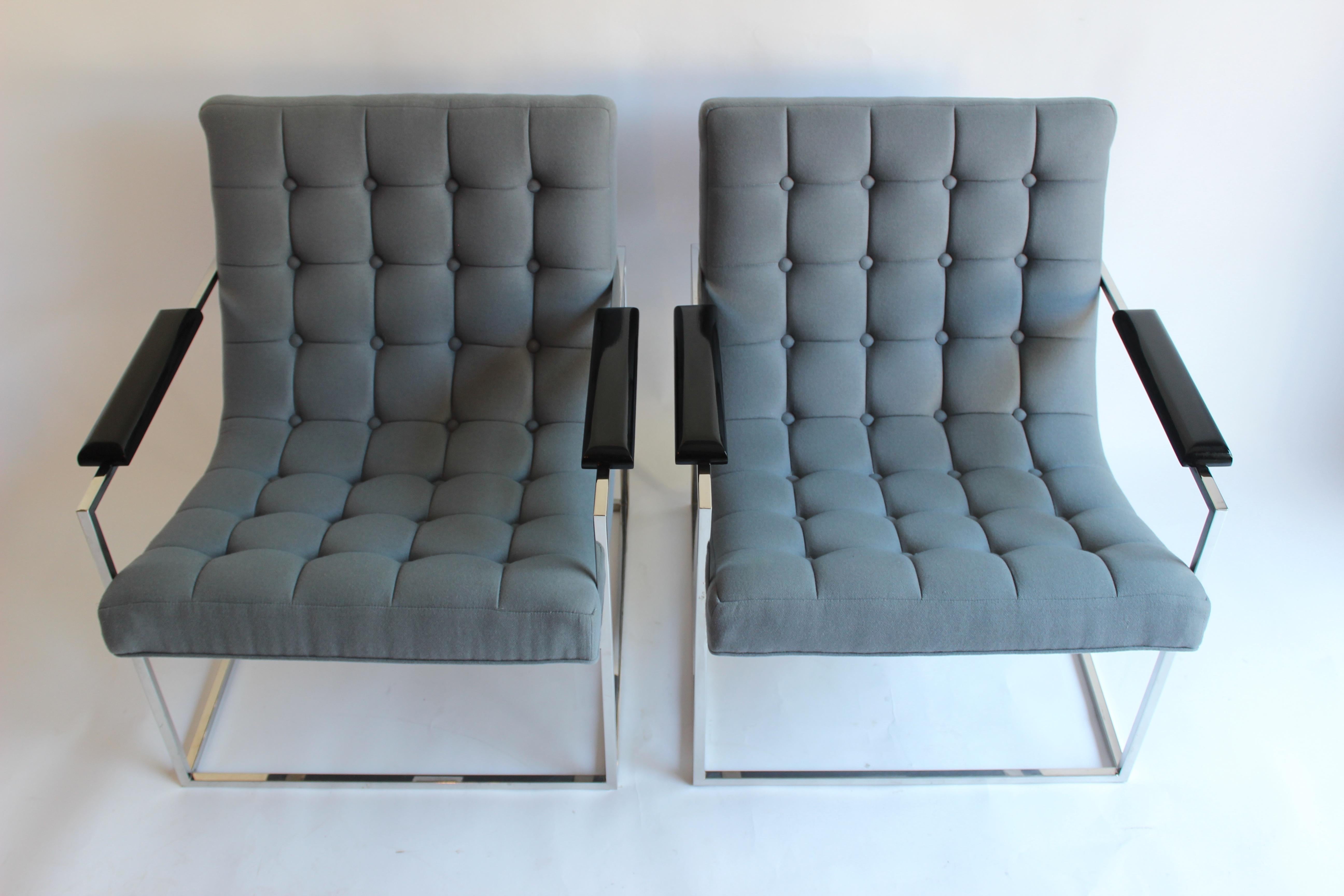 Late 20th Century Pair of Thayer Coggin Armchairs