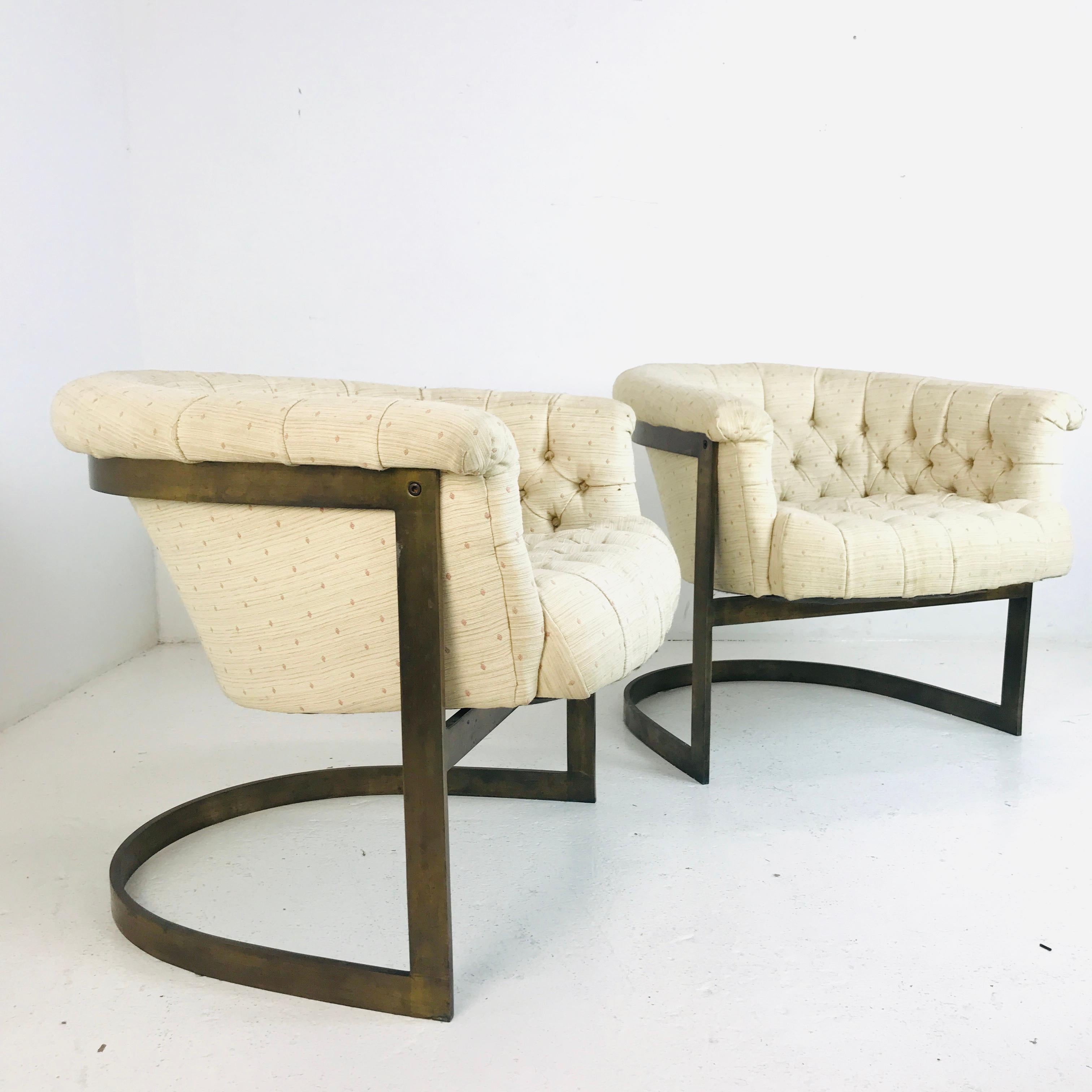 American Pair of Thayer Coggin Bronze Chairs For Sale