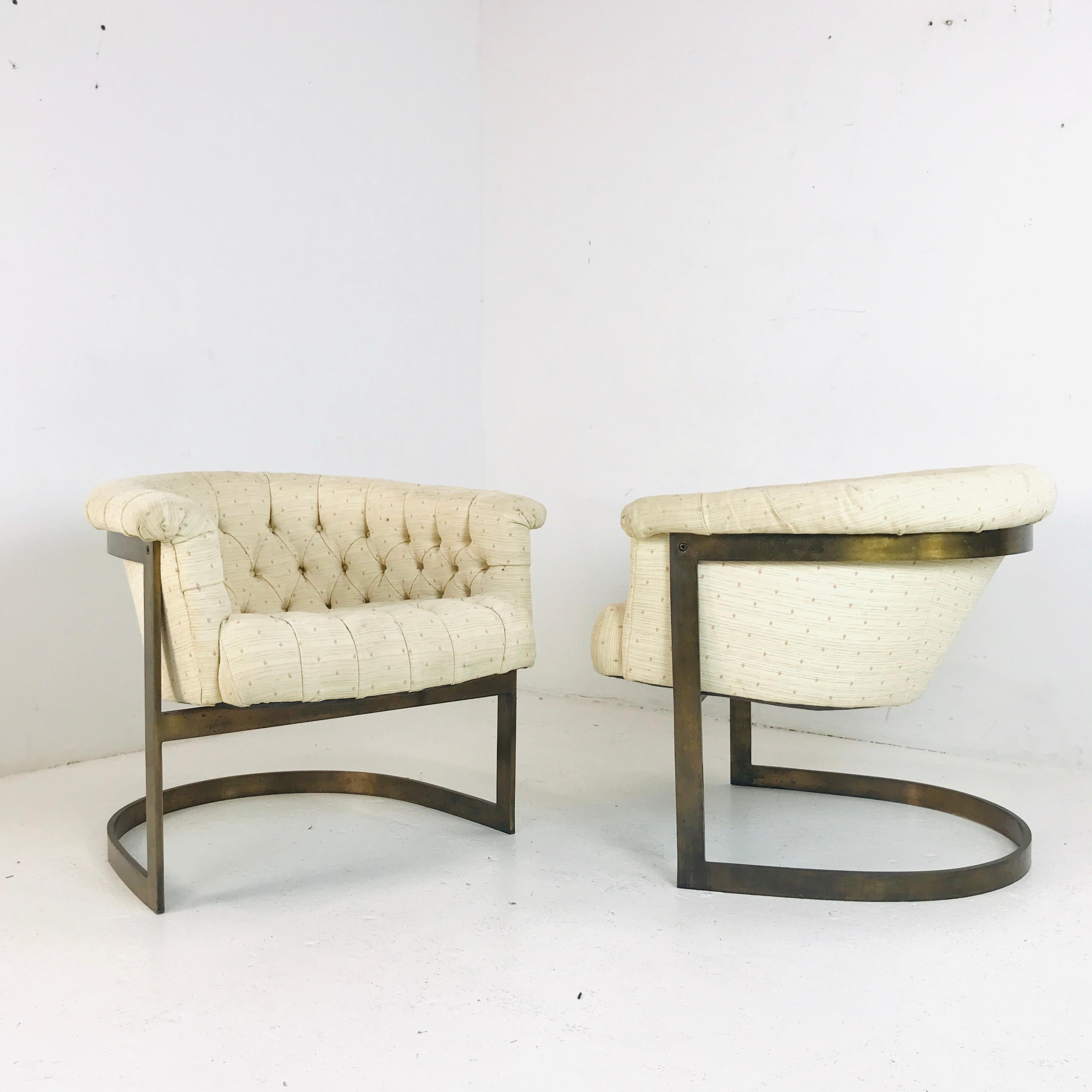 Pair of Thayer Coggin Bronze Chairs For Sale 1