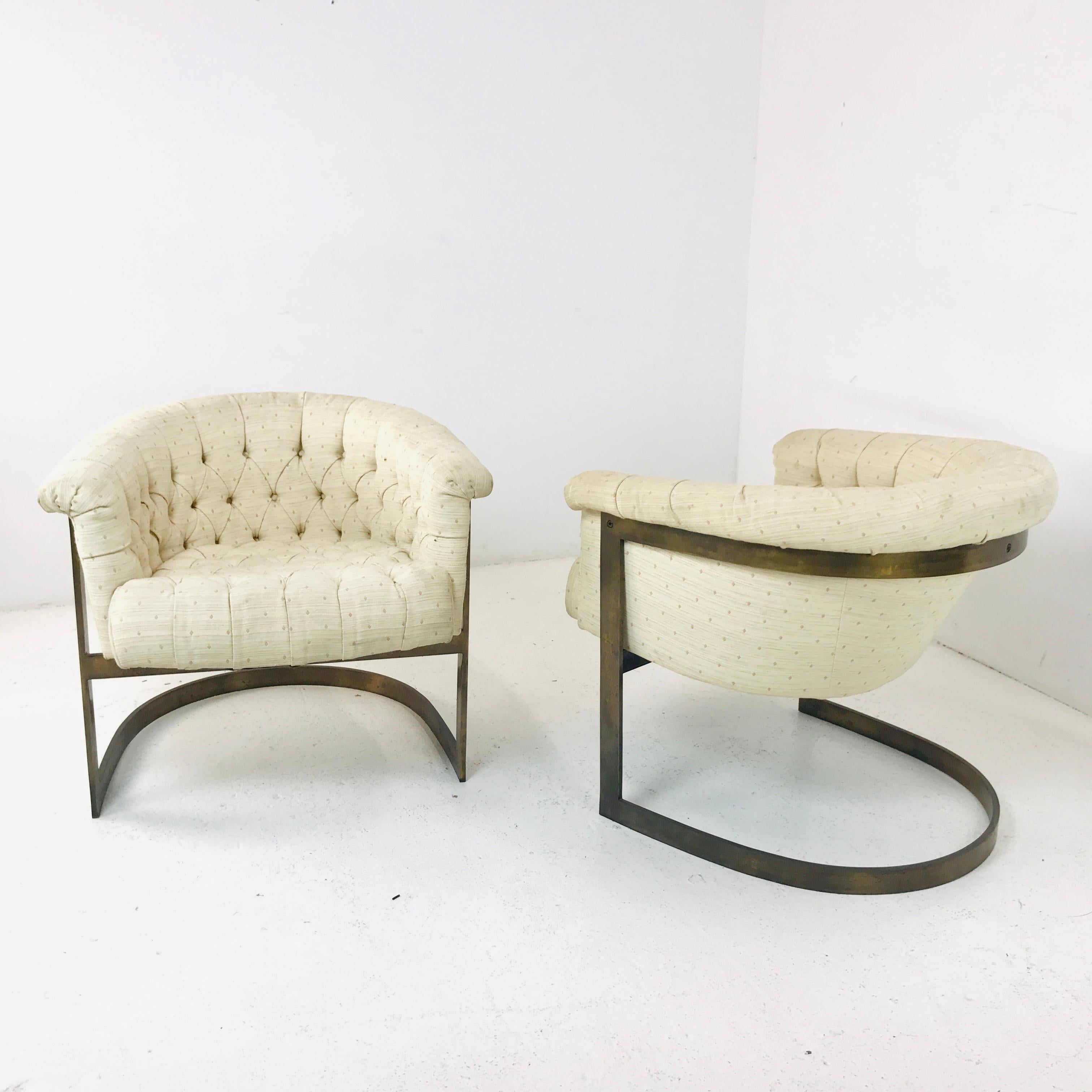 Pair of Thayer Coggin Bronze Chairs For Sale 3