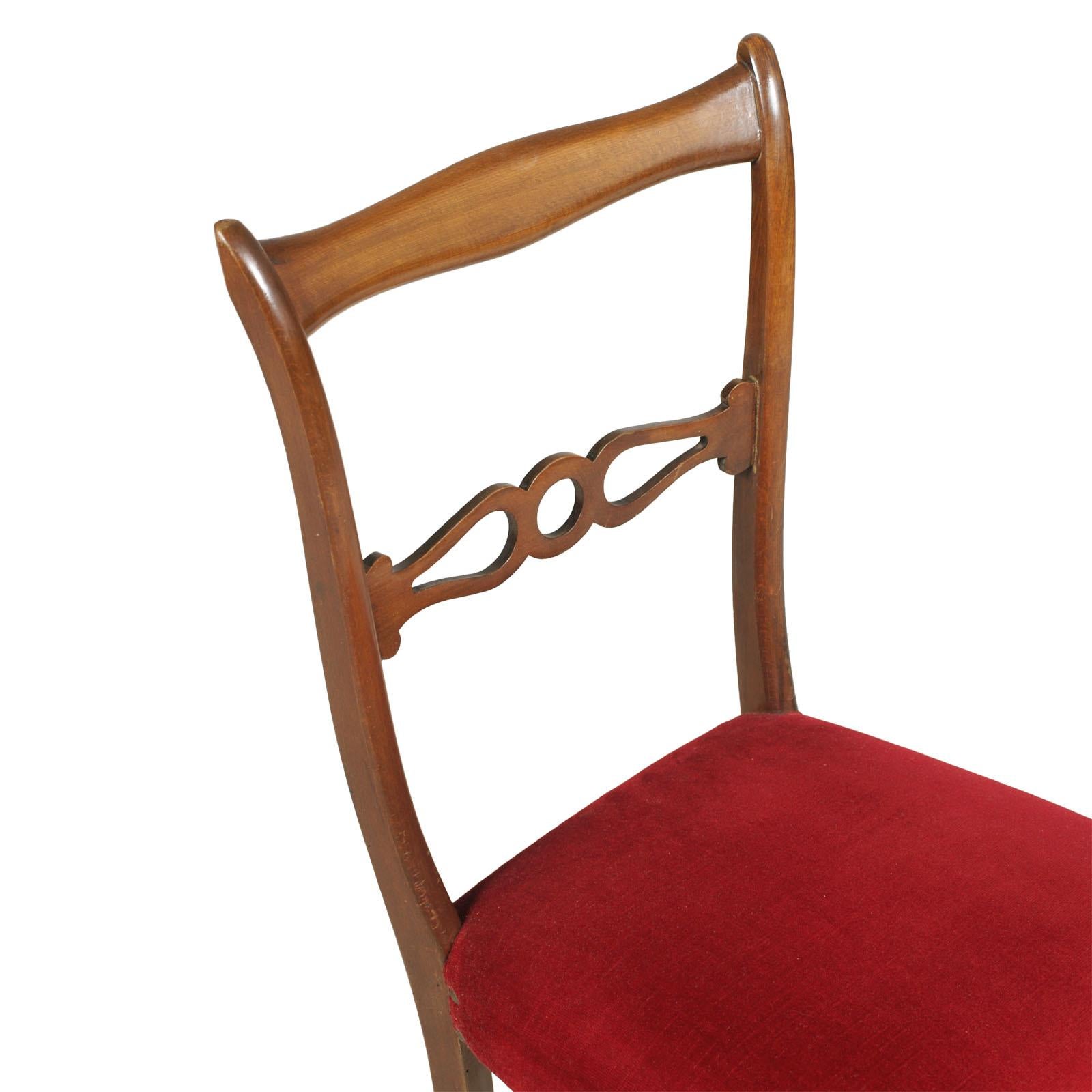 Beistellstühle aus lackiertem Nussbaumholz aus den 1950er Jahren, Melchiorre Bega zugeschrieben, Paar (Moderne der Mitte des Jahrhunderts) im Angebot