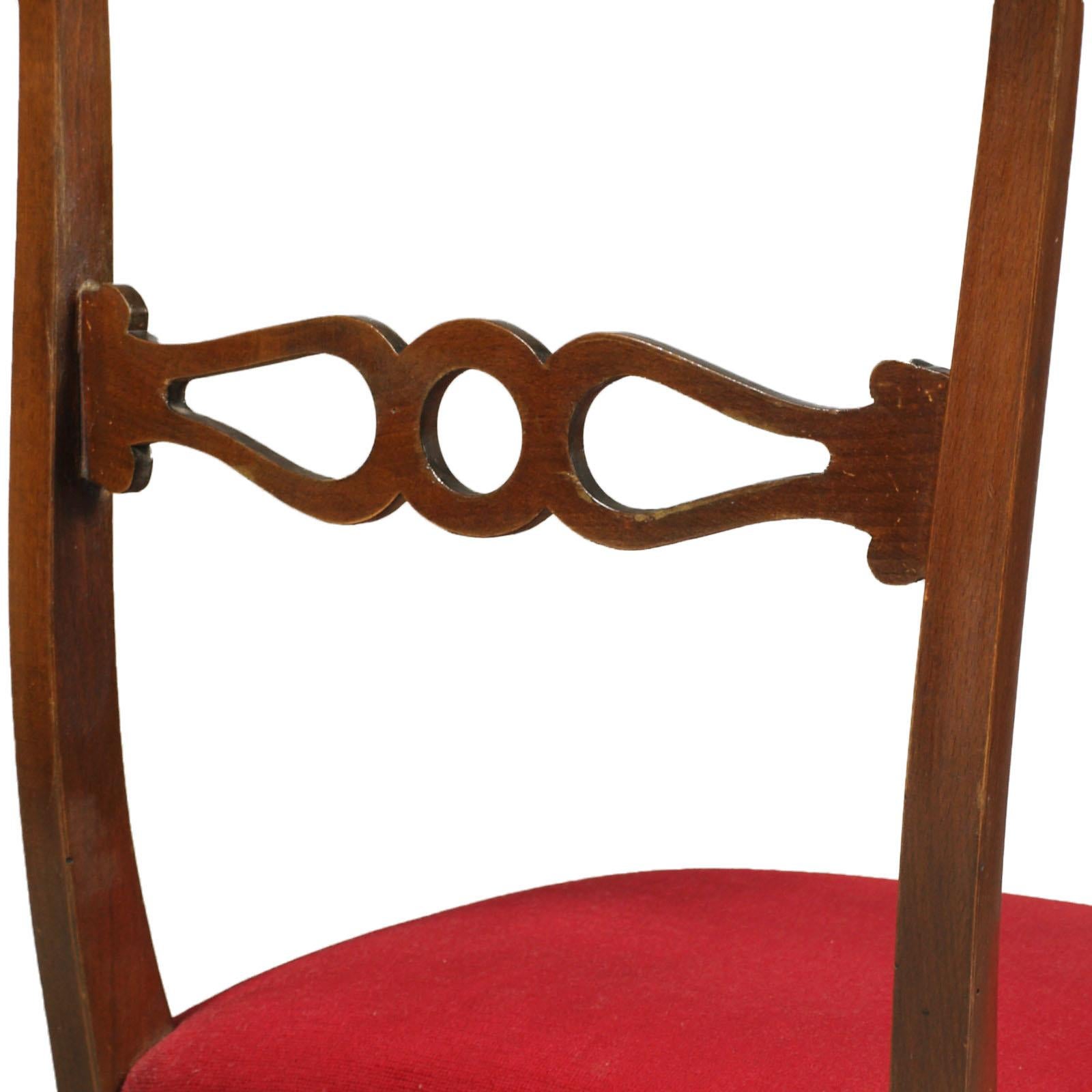 Beistellstühle aus lackiertem Nussbaumholz aus den 1950er Jahren, Melchiorre Bega zugeschrieben, Paar (Mahagoni) im Angebot