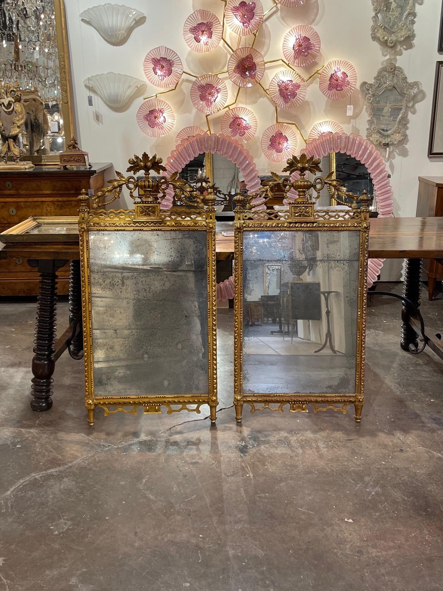 Pair of the 19th Century Giltwood Mirrors 4