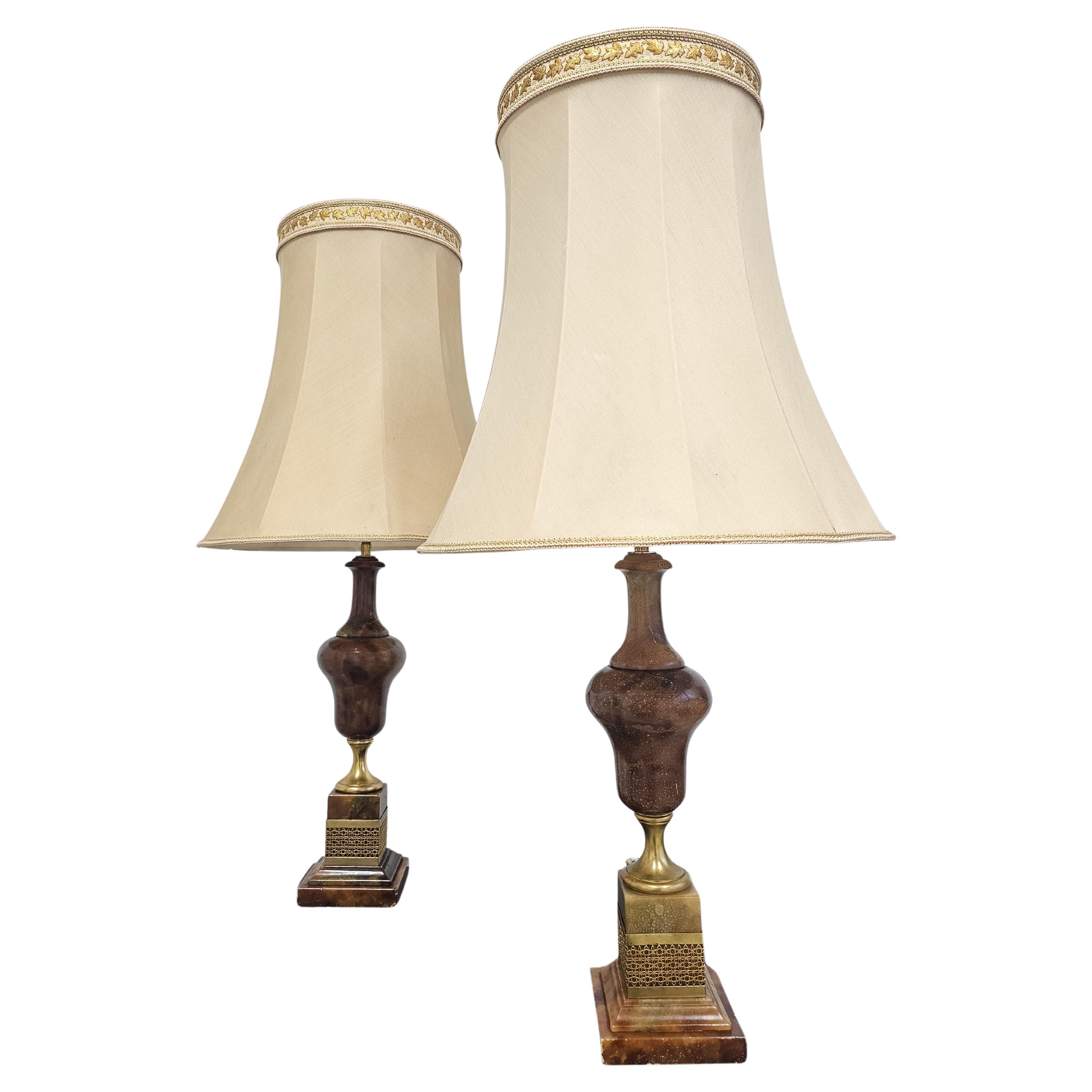 Pair of the Antique XXL table lamps done in onyx and bronze, France 1920s