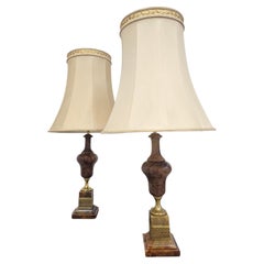 Pair of the Antique XXL table lamps done in onyx and bronze, France 1920s
