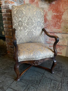Pair of the Finest Antique French Louis XV Carved Walnut Fauteuils