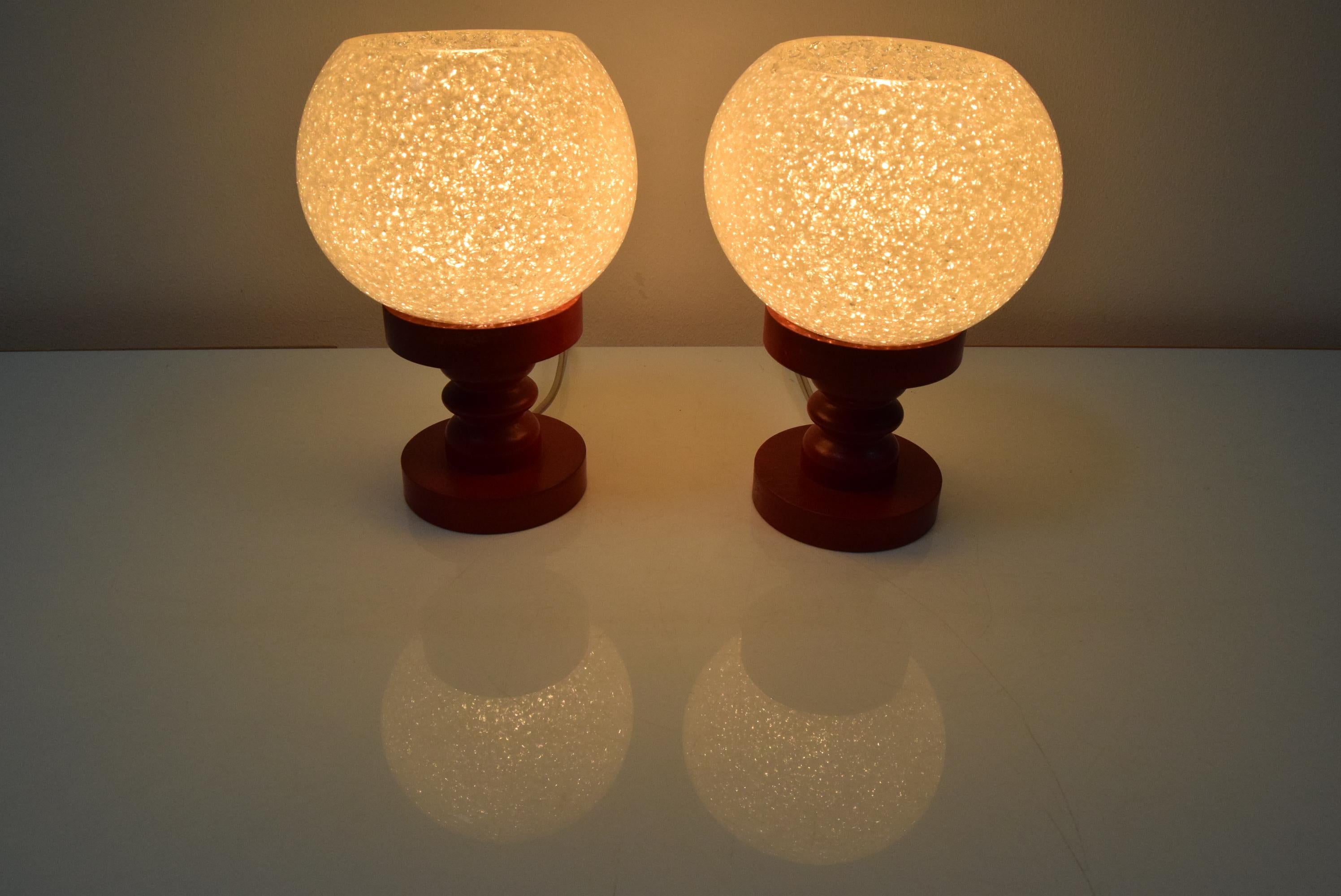 Pair of the Table Lamps of Mid-Century by Pokrok Zilina, 1960's For Sale 6