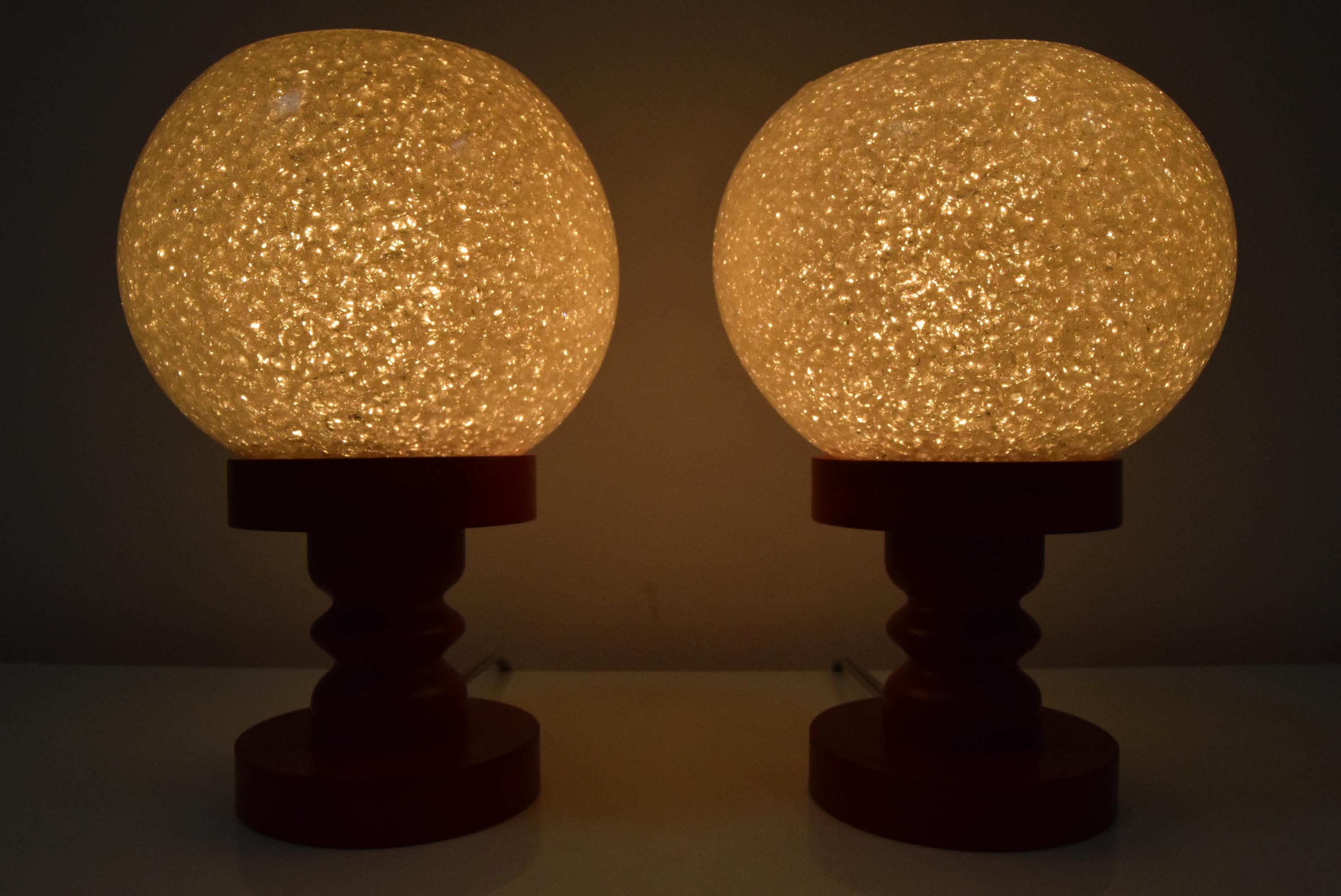 Mid-Century Modern Pair of the Table Lamps of Mid-Century by Pokrok Zilina, 1960's For Sale