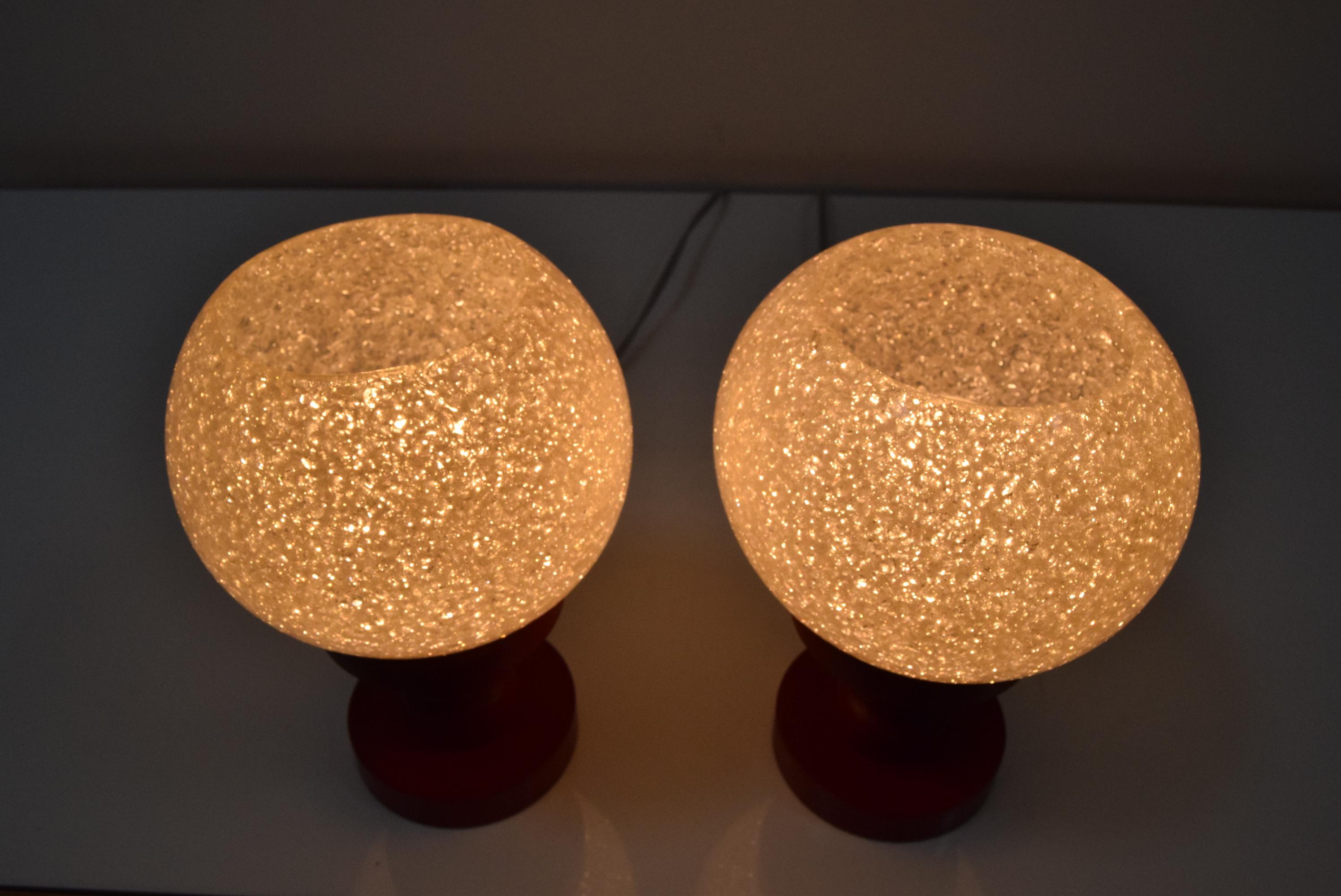 Slovak Pair of the Table Lamps of Mid-Century by Pokrok Zilina, 1960's For Sale