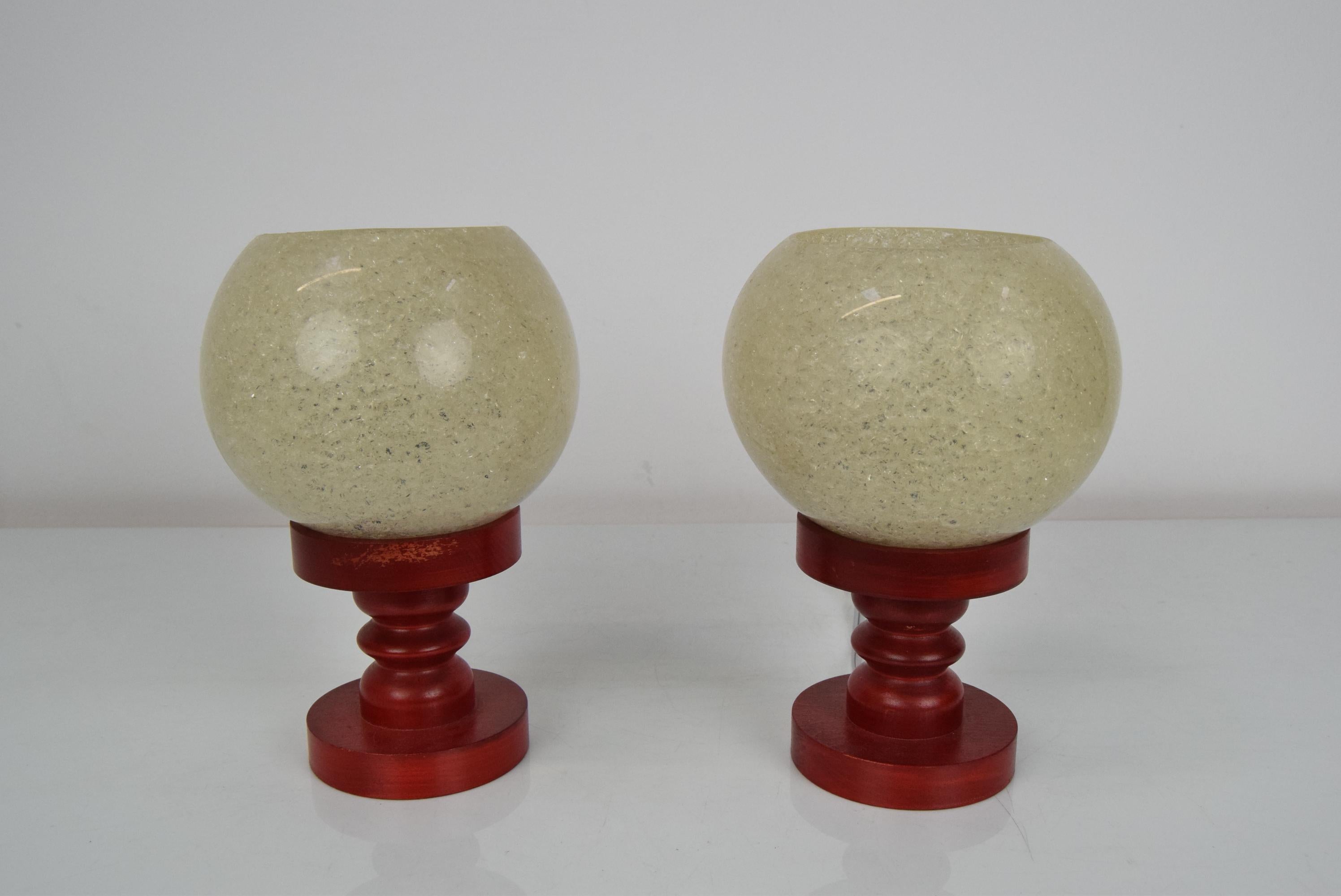 Mid-20th Century Pair of the Table Lamps of Mid-Century by Pokrok Zilina, 1960's For Sale