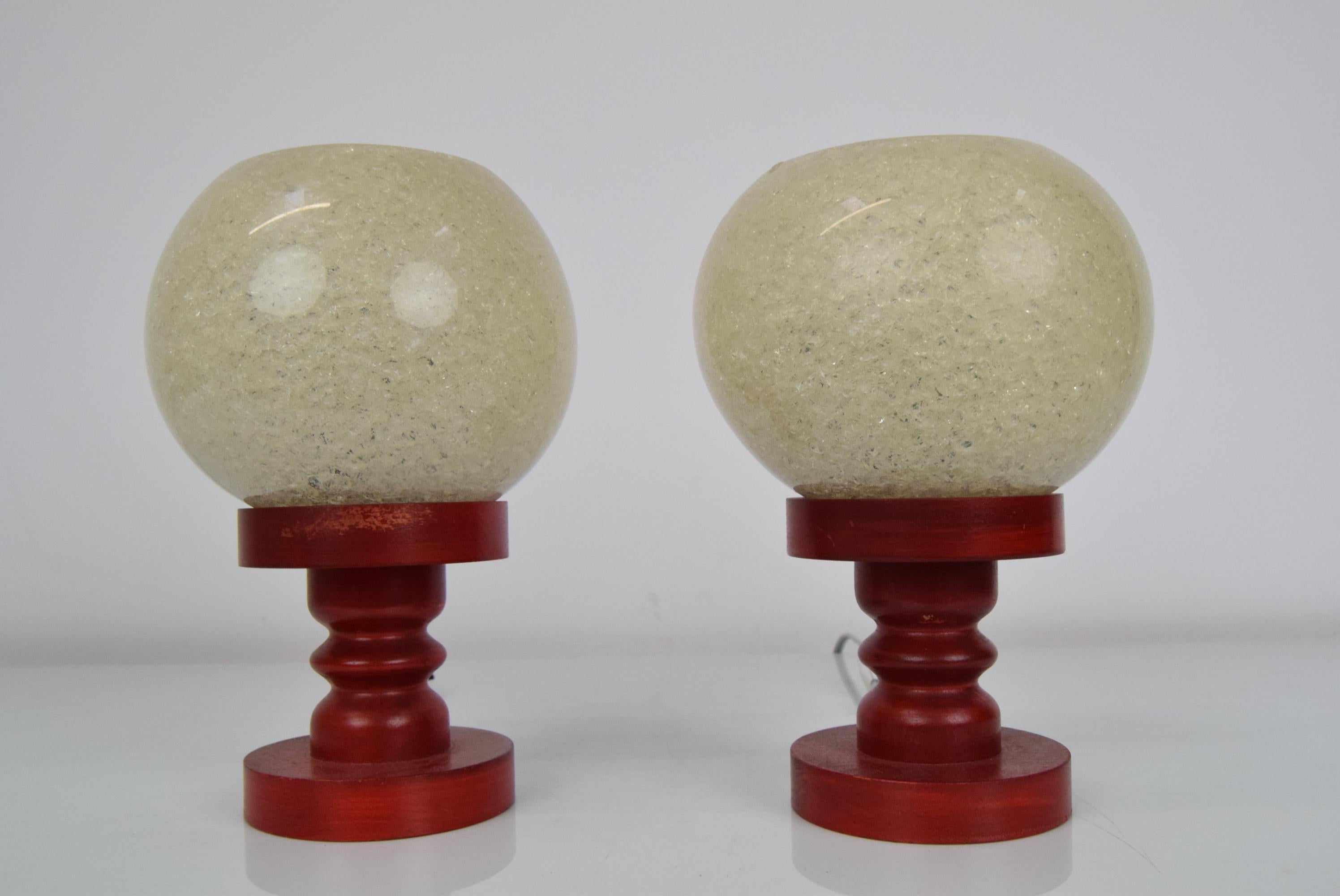 Plastic Pair of the Table Lamps of Mid-Century by Pokrok Zilina, 1960's For Sale