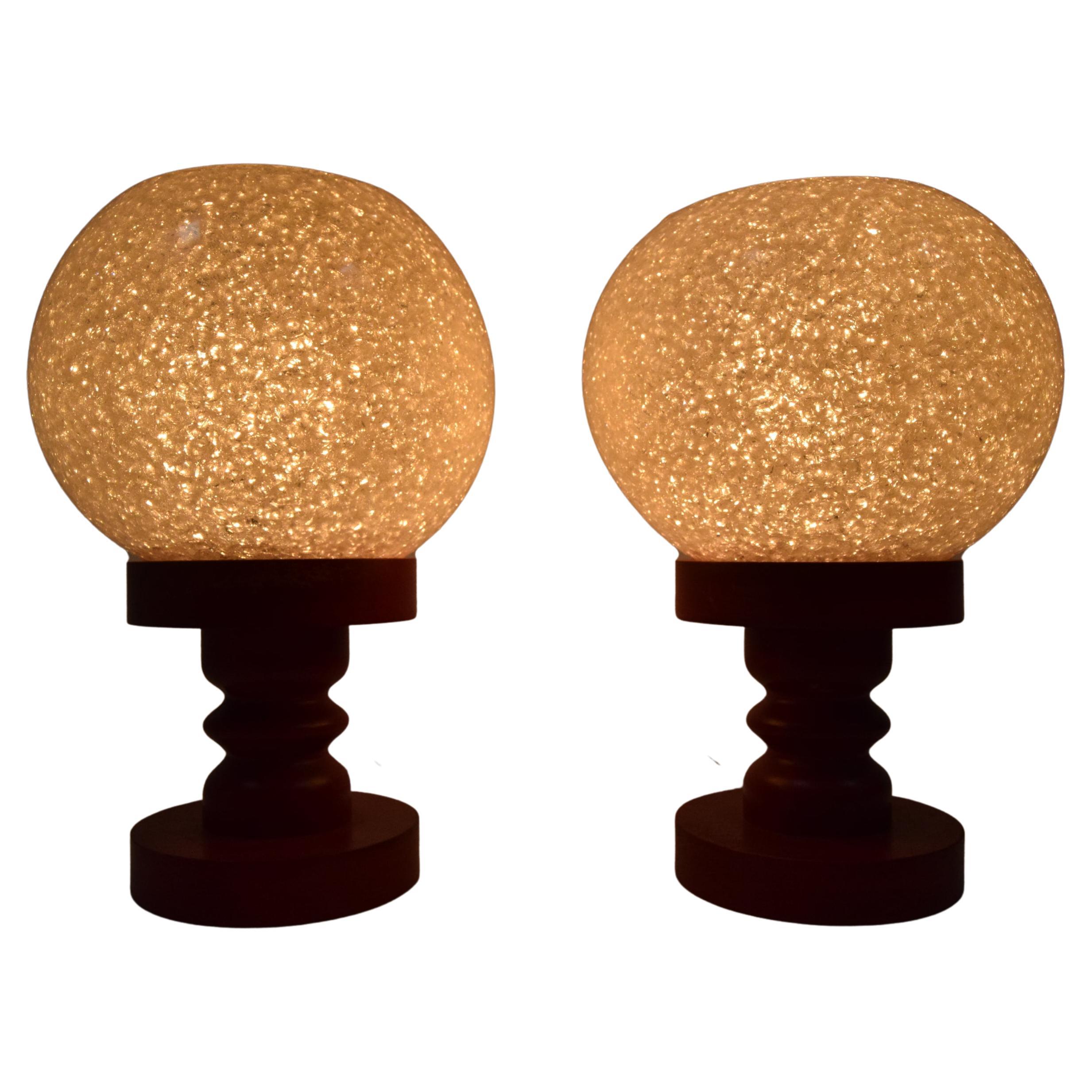 Pair of the Table Lamps of Mid-Century by Pokrok Zilina, 1960's