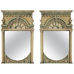 Pair of Theatrical Hand Painted Prop Mirrors Fornasetti Style