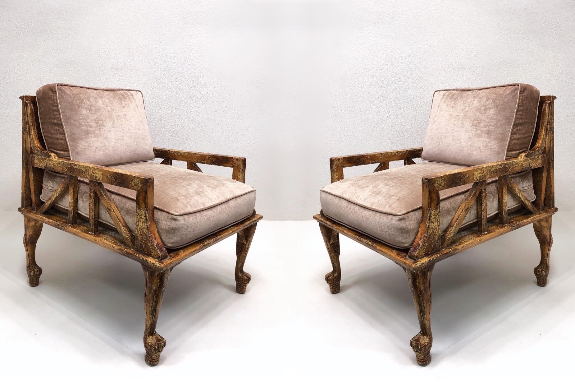 Pair of Thebes Club Chairs by Randolph & Hein for Steve Chase For Sale 4