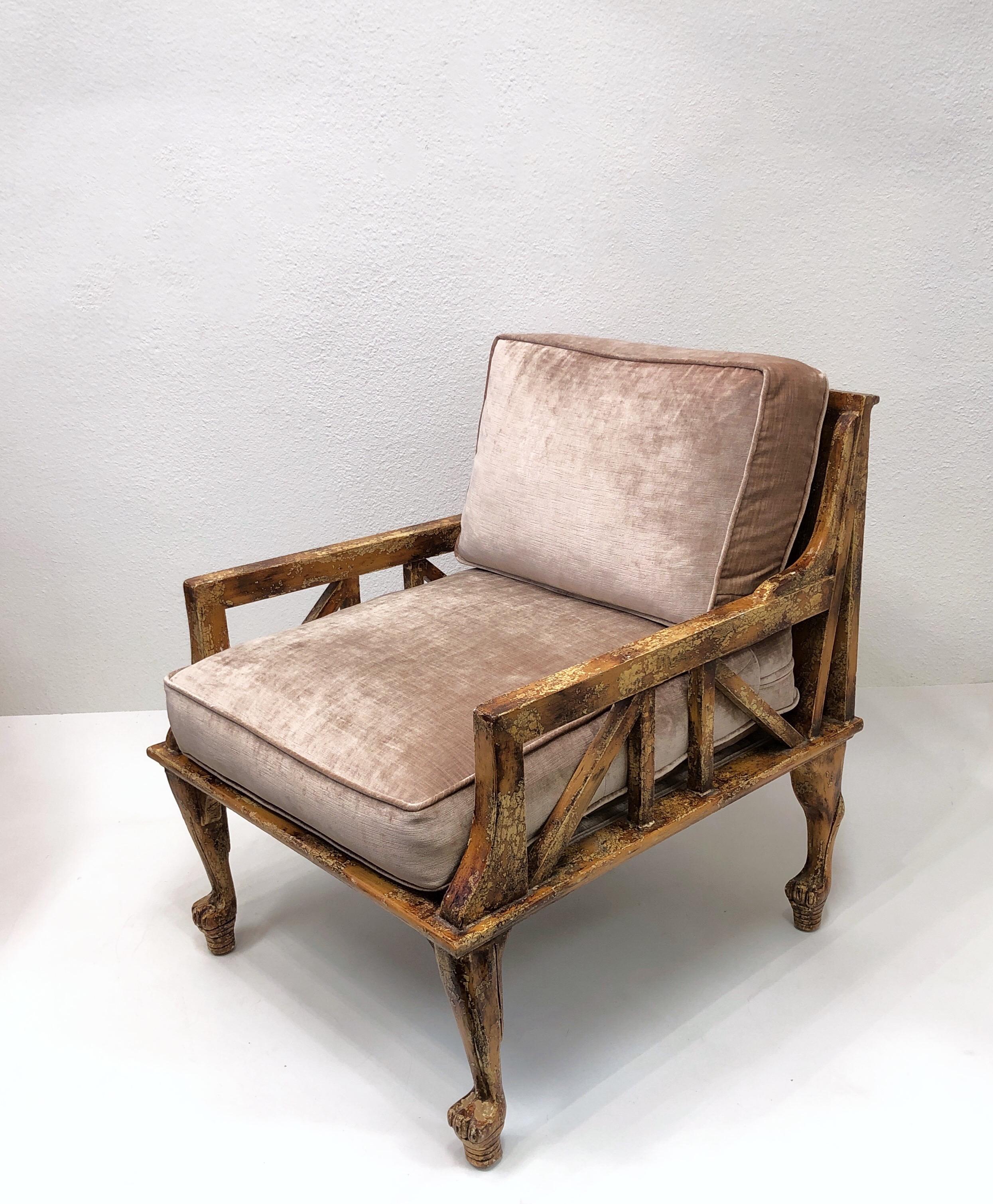 Modern Pair of Thebes Club Chairs by Randolph & Hein for Steve Chase For Sale