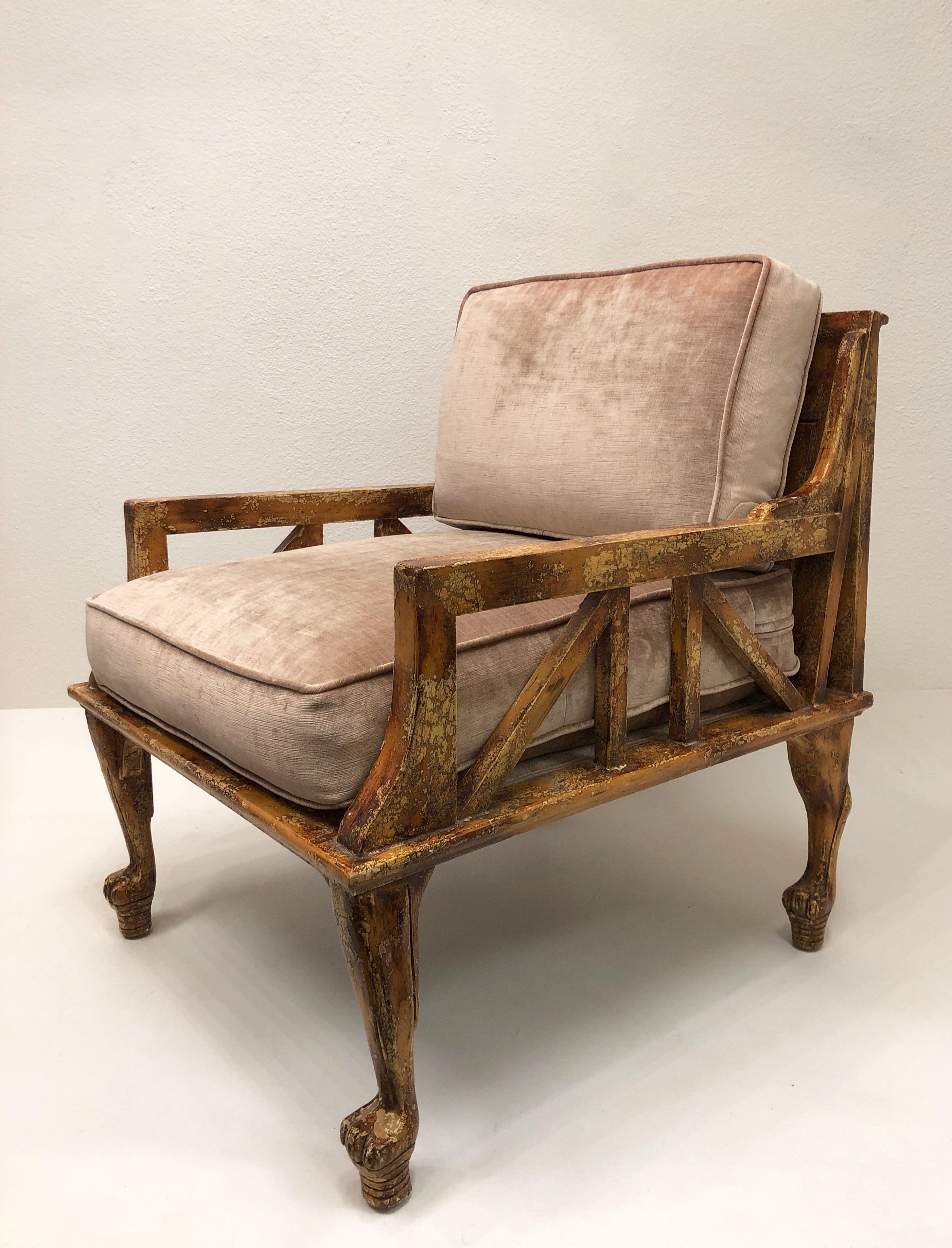 Hand-Crafted Pair of Thebes Club Chairs by Randolph & Hein for Steve Chase For Sale