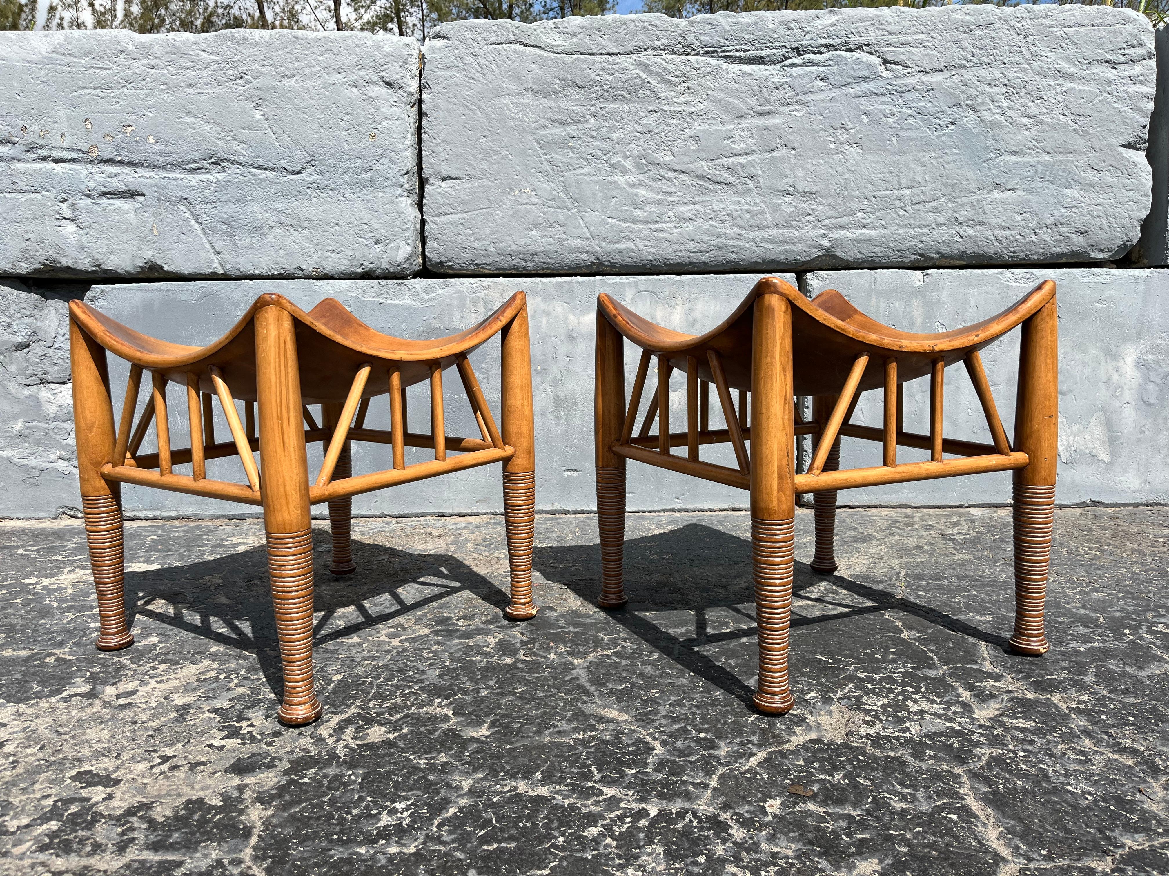 American Pair of Thebes Stools