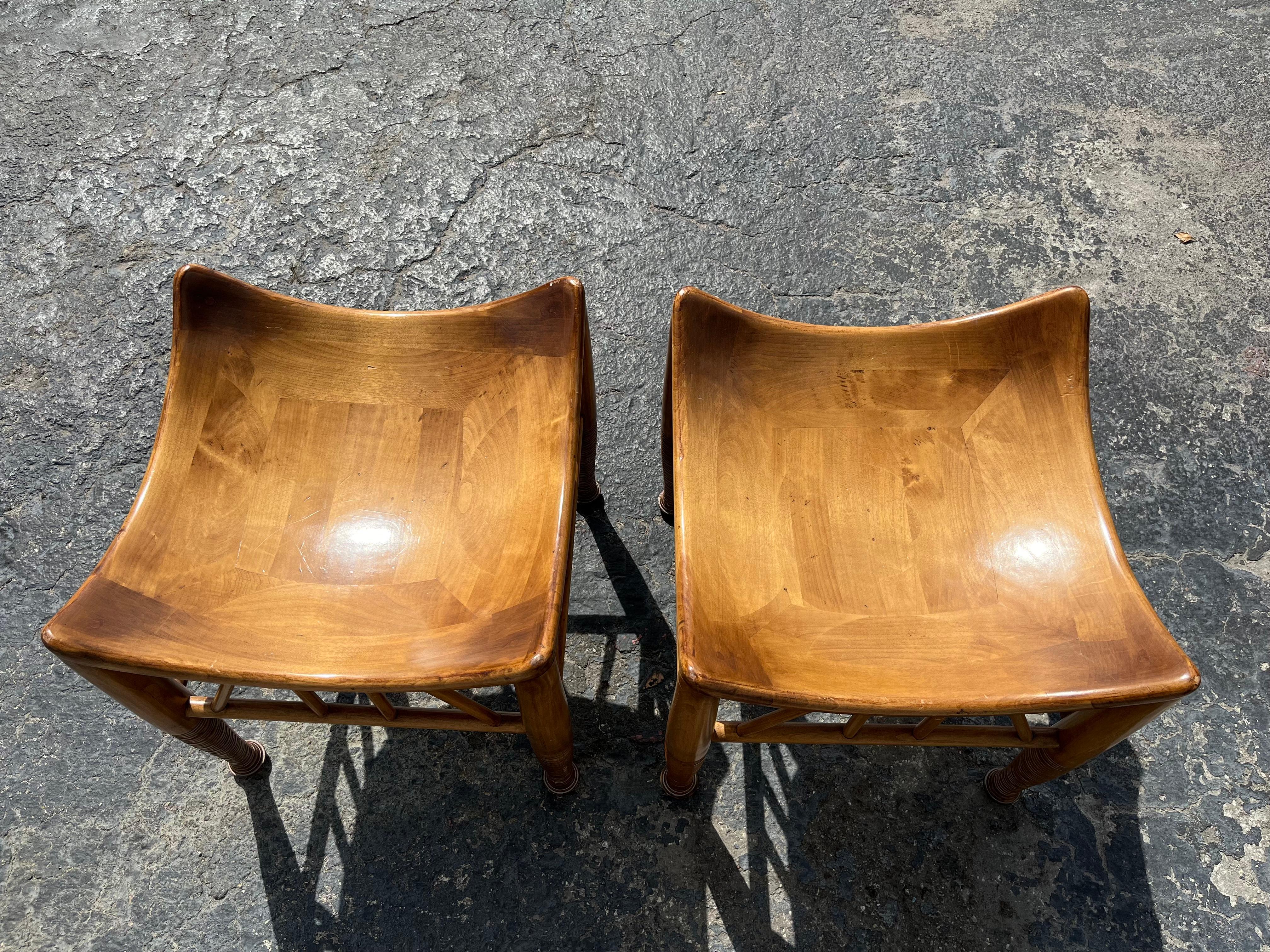Pair of Thebes Stools In Good Condition In Miami, FL