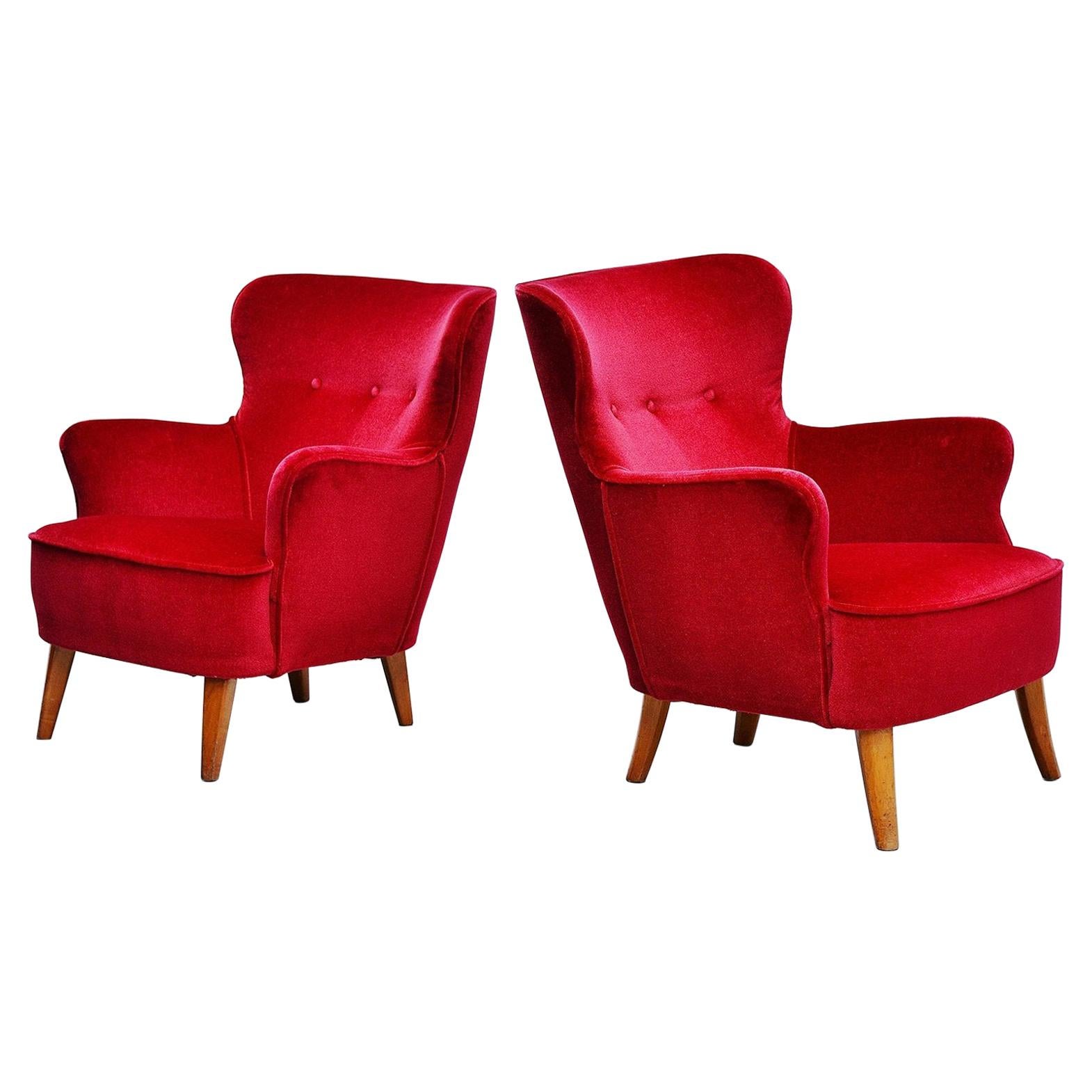 Pair of Theo Ruth Lounge Chairs Artifort, 1955