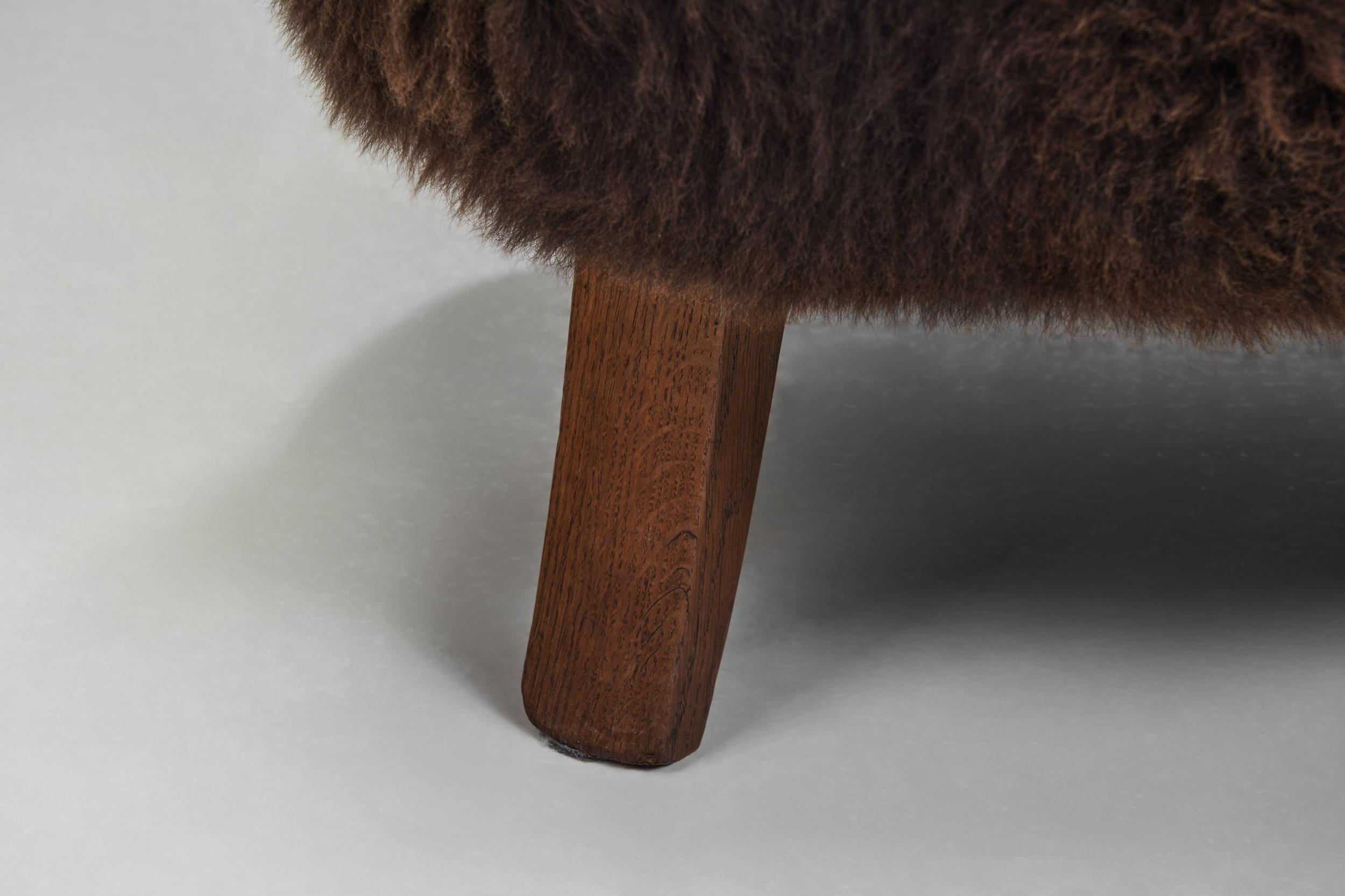 Pair of Theo Ruth Lounge Chairs Upholstered in Sheepskin, Netherlands 1960s 7