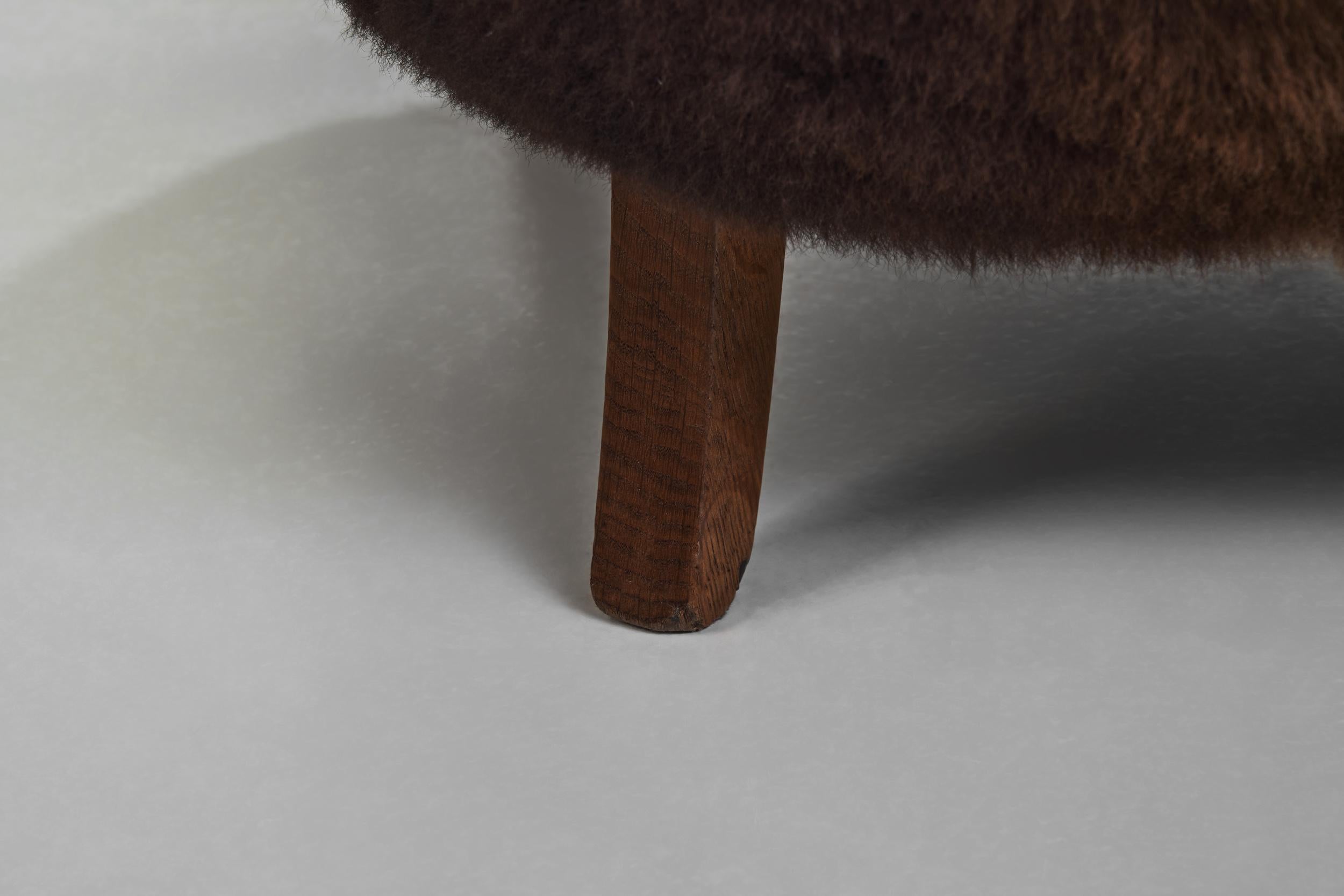 Pair of Theo Ruth Lounge Chairs Upholstered in Sheepskin, Netherlands 1960s 9