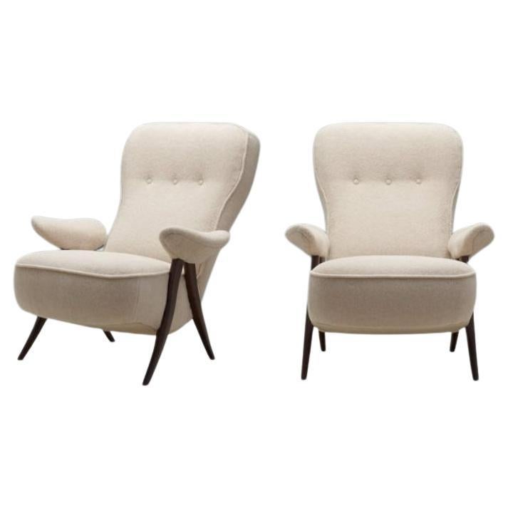 Pair of Theo Ruth "Model 105" Hairpin Armchairs for Artifort, Netherlands 1950s For Sale