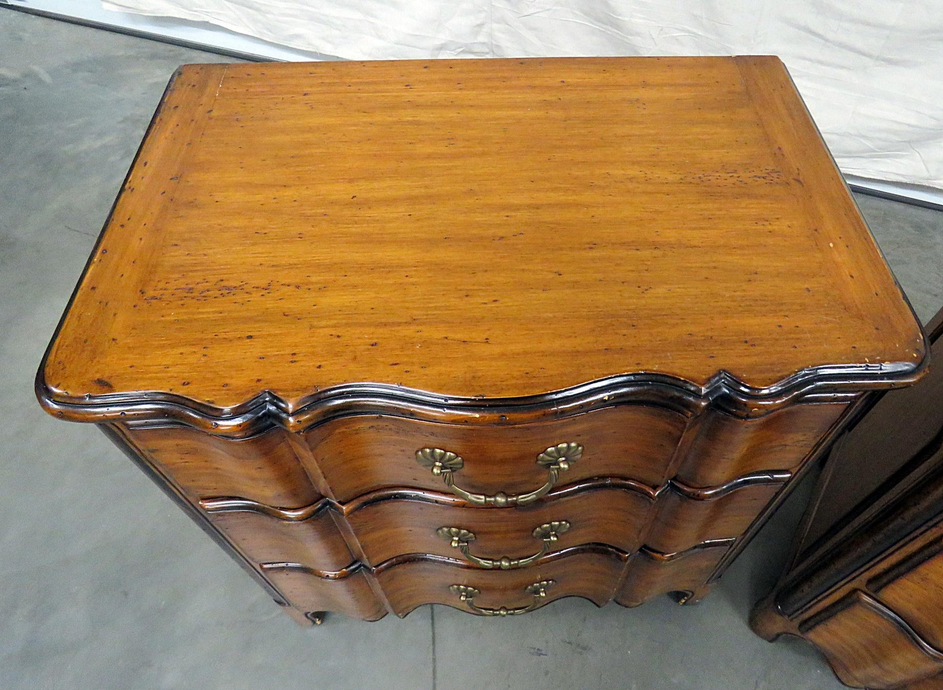 20th Century Pair of Theodore Alexander Chateau Du Vallois Commodes Nightstands 