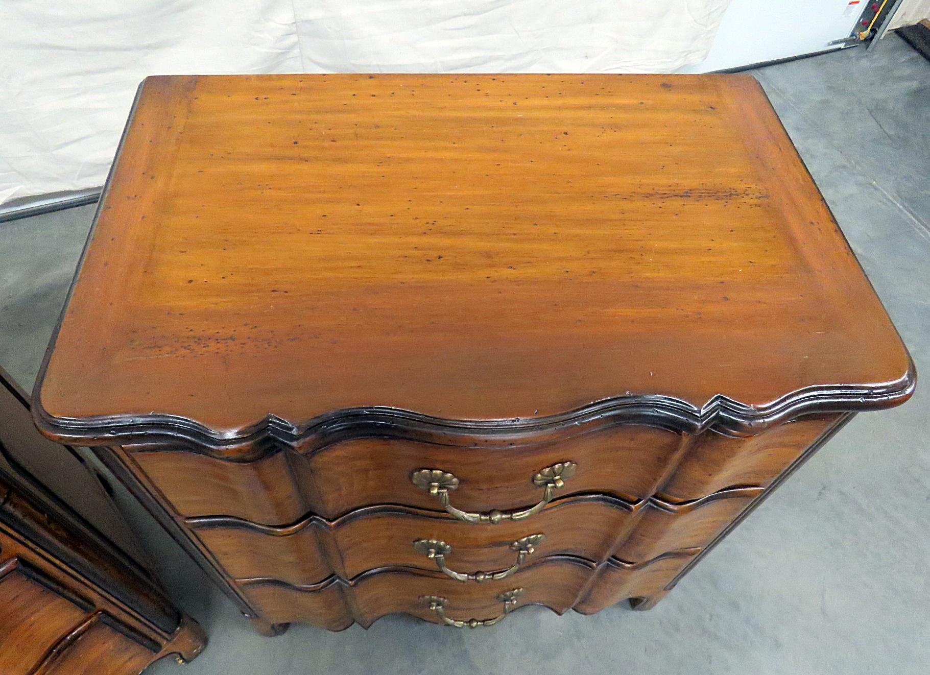 Wood Pair of Theodore Alexander Chateau Du Vallois Commodes Nightstands 