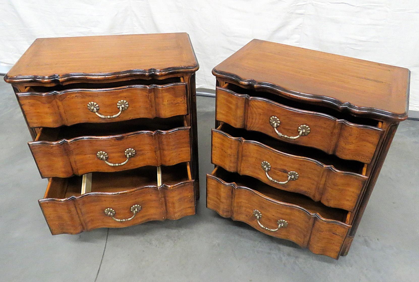 American Pair of Theodore Alexander Chateau Du Vallois Commodes Nightstands