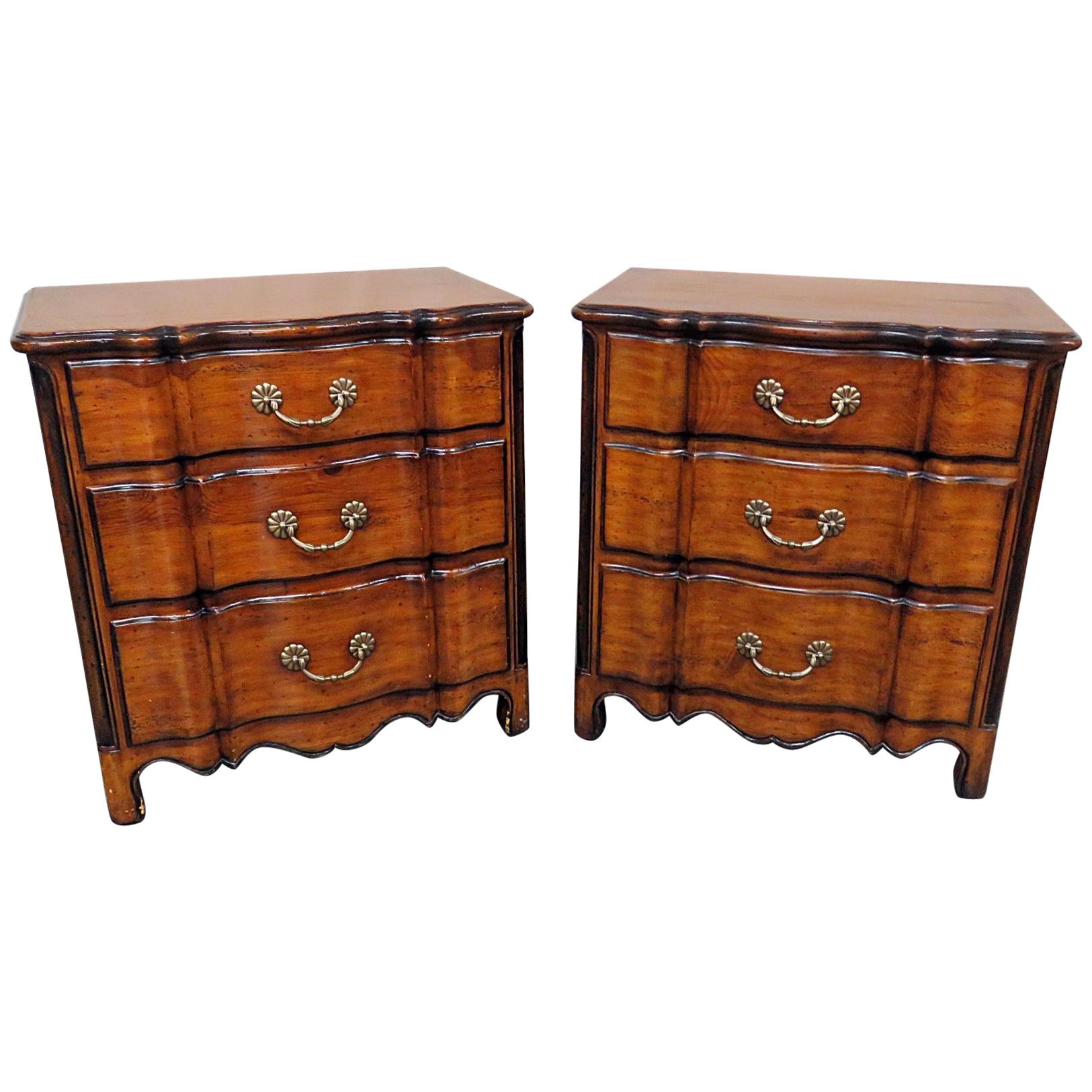 Pair of Theodore Alexander Chateau Du Vallois Commodes Nightstands