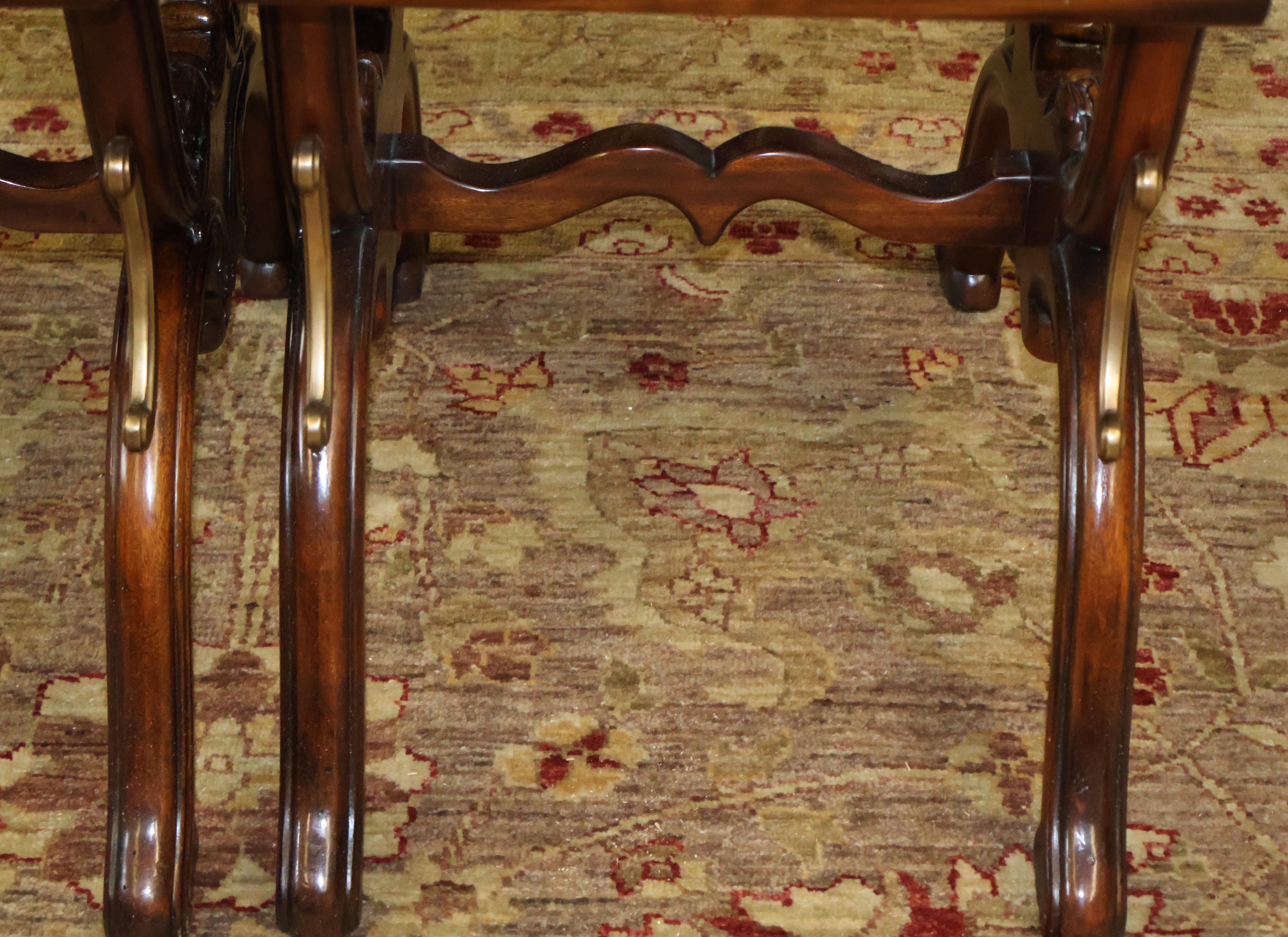 Pair of Theodore Alexander Mahogany Althorp The Gillows Stool X Frame Benches For Sale 8