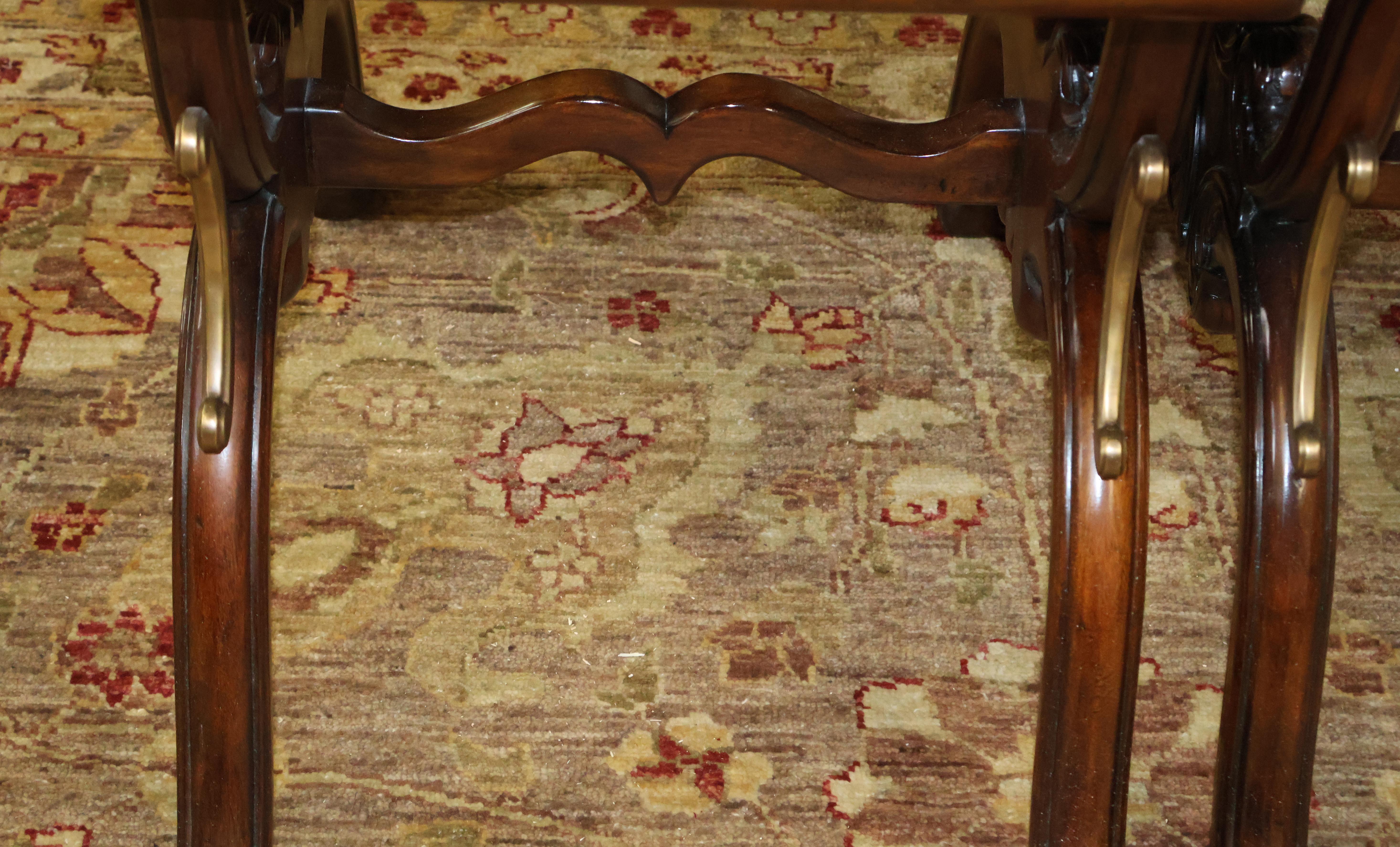 Pair of Theodore Alexander Mahogany Althorp The Gillows Stool X Frame Benches For Sale 9