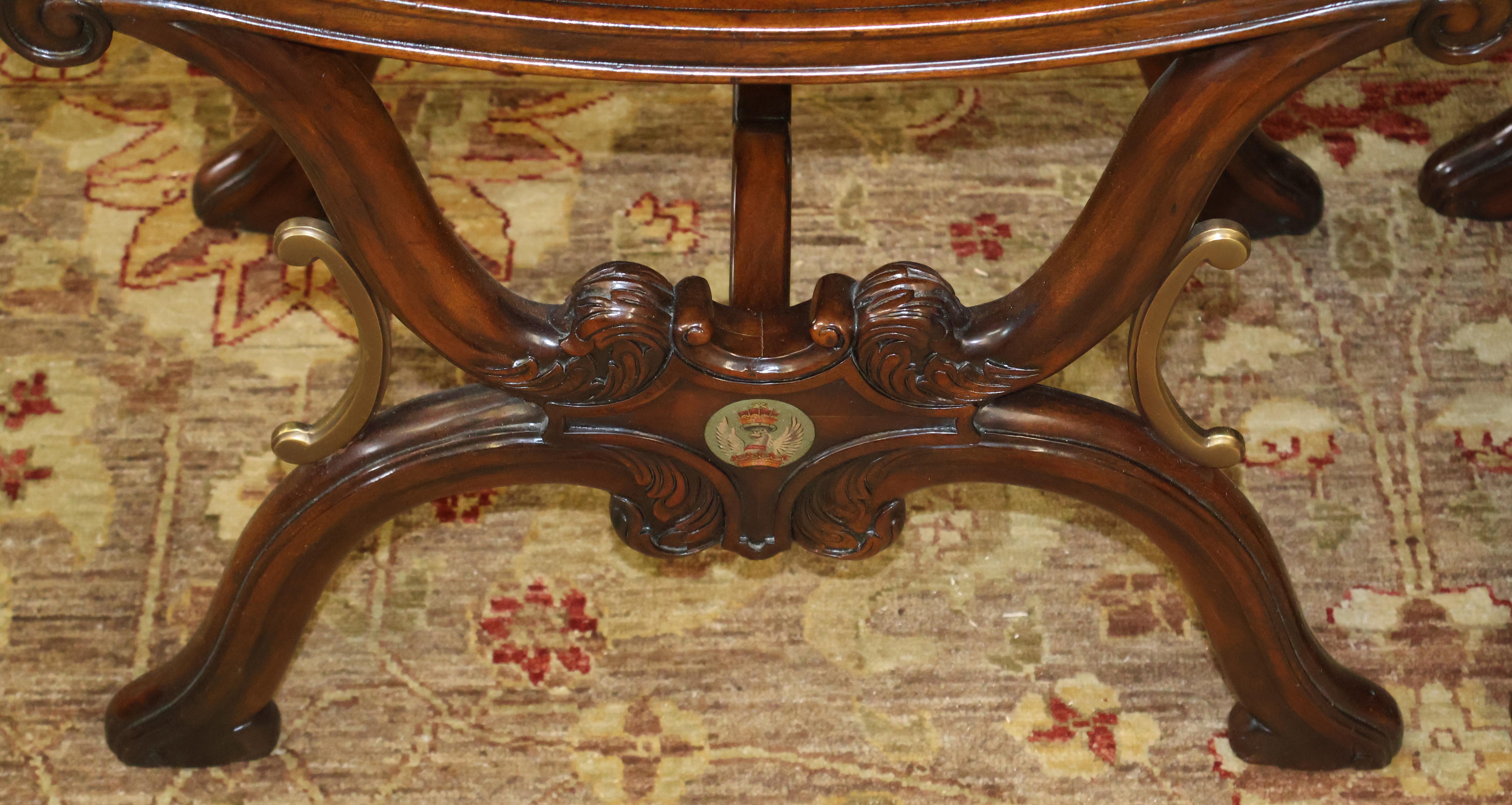 Pair of Theodore Alexander Mahogany Althorp The Gillows Stool X Frame Benches For Sale 1