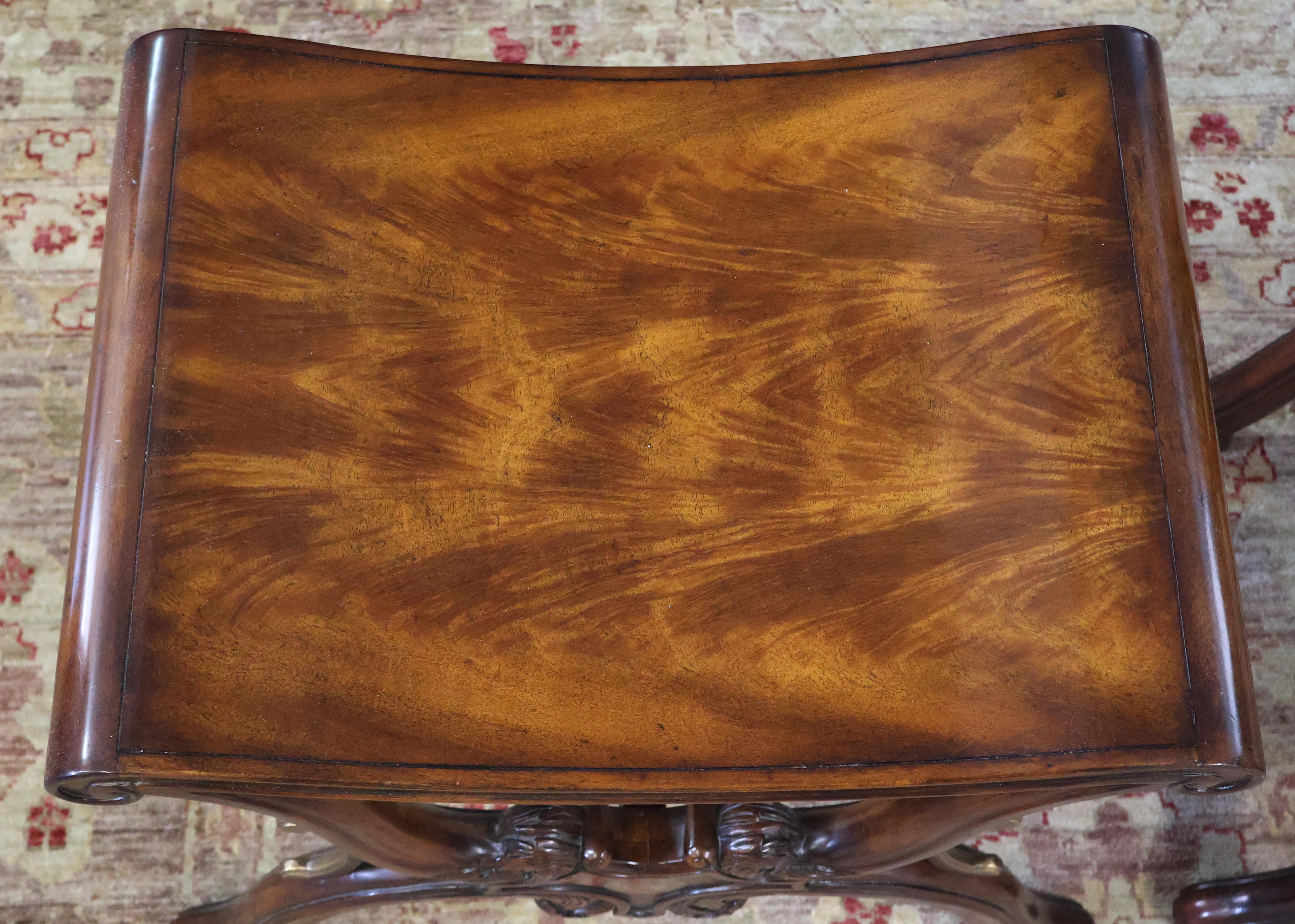 Pair of Theodore Alexander Mahogany Althorp The Gillows Stool X Frame Benches For Sale 2