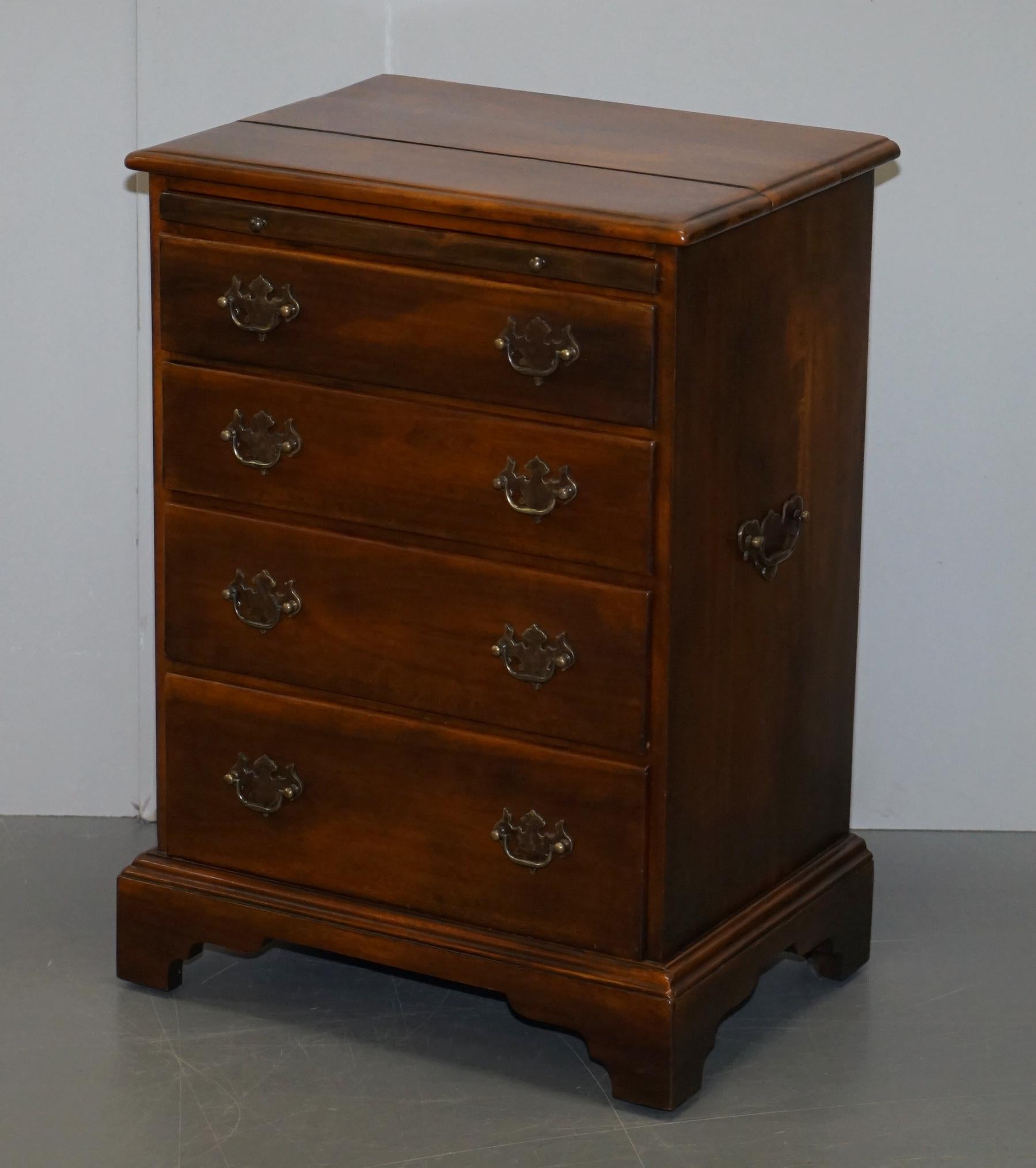 English Pair of Theodore Alexander Military Campaign Bedside Table Drawers