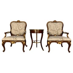 Pair of Theodore Alexander "Spencer House" Armchairs & Table