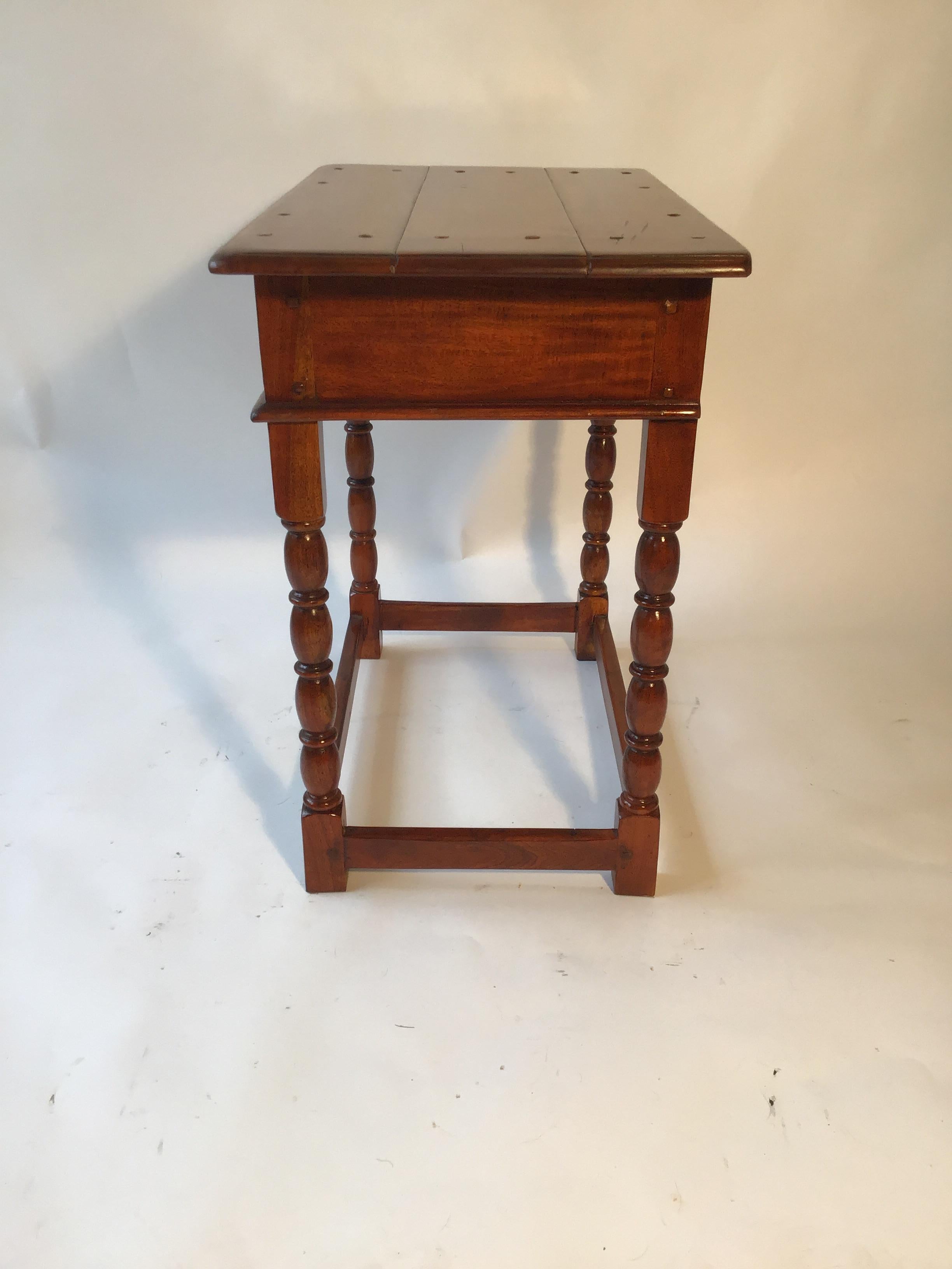 Wood Pair of Theodore and Alexander British Colonial Side Tables