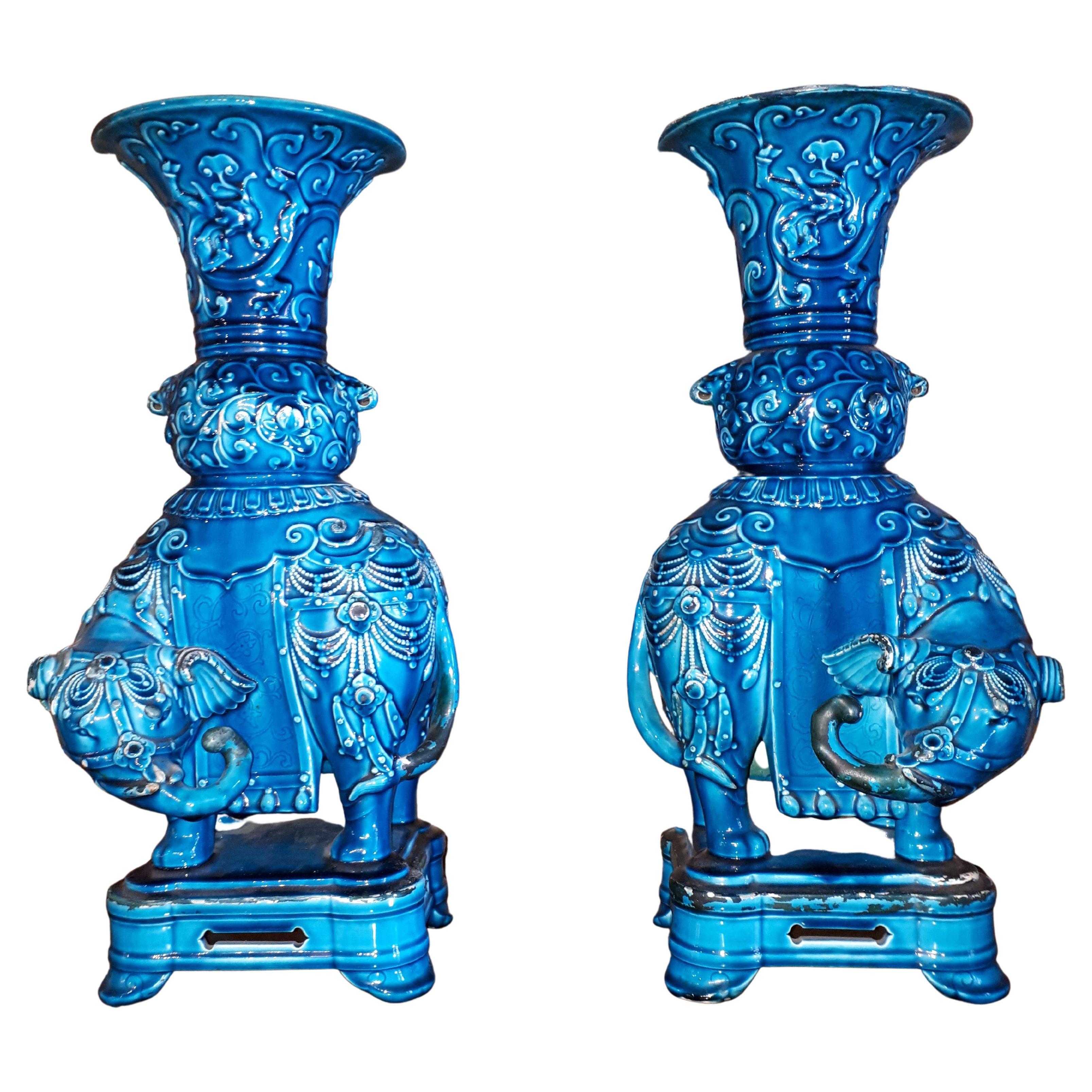 Pair of Theodore Deck Vases For Sale