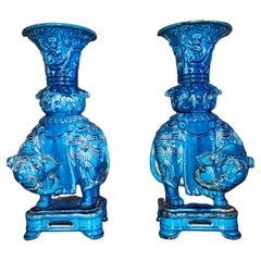Antique Pair of Theodore Deck Vases
