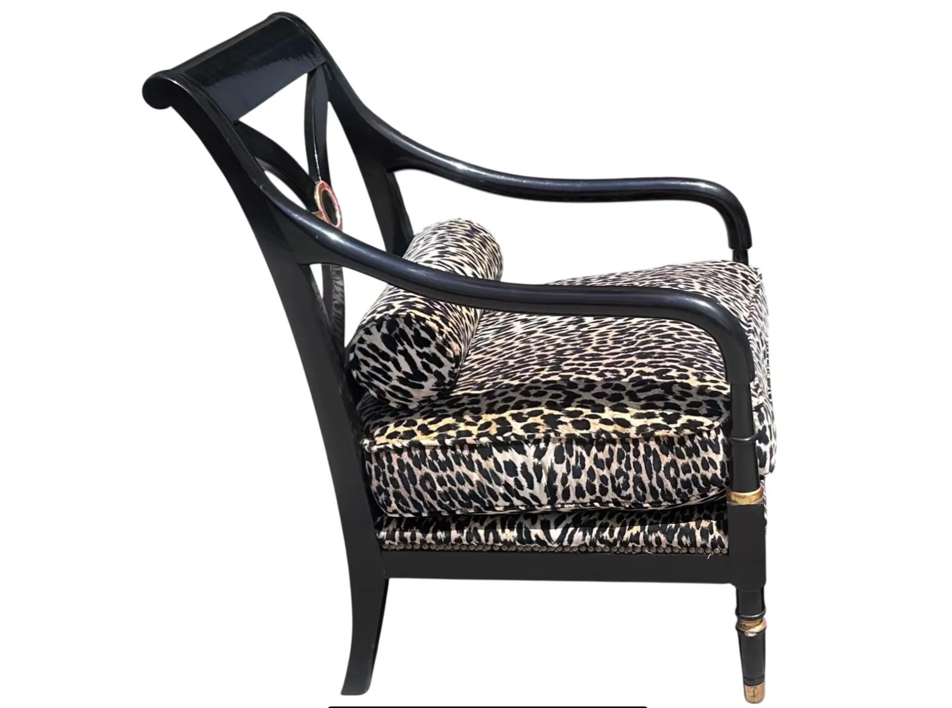 Pair of Therien Workshops for Dessin Fournir Regency Style Club Chairs.