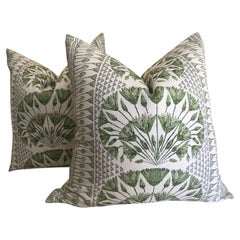 Coppia di cuscini completi Thibaut "Cairo" in peluche con imbottitura in piuma d'oca