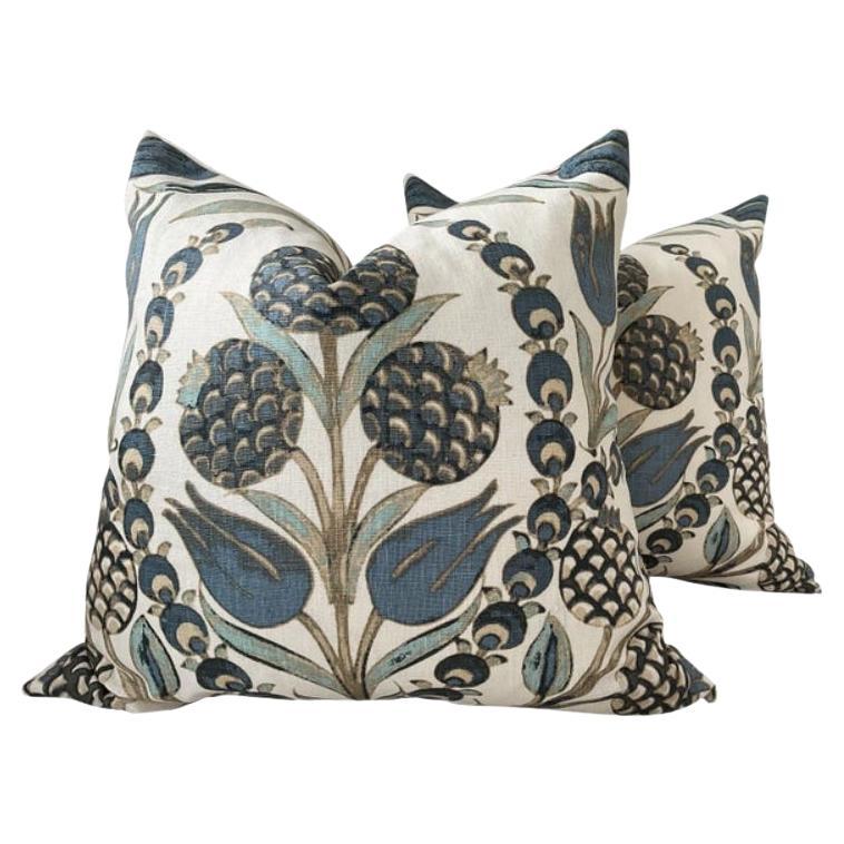 Coppia di cuscini Thibaut "Corneila" in Aqua