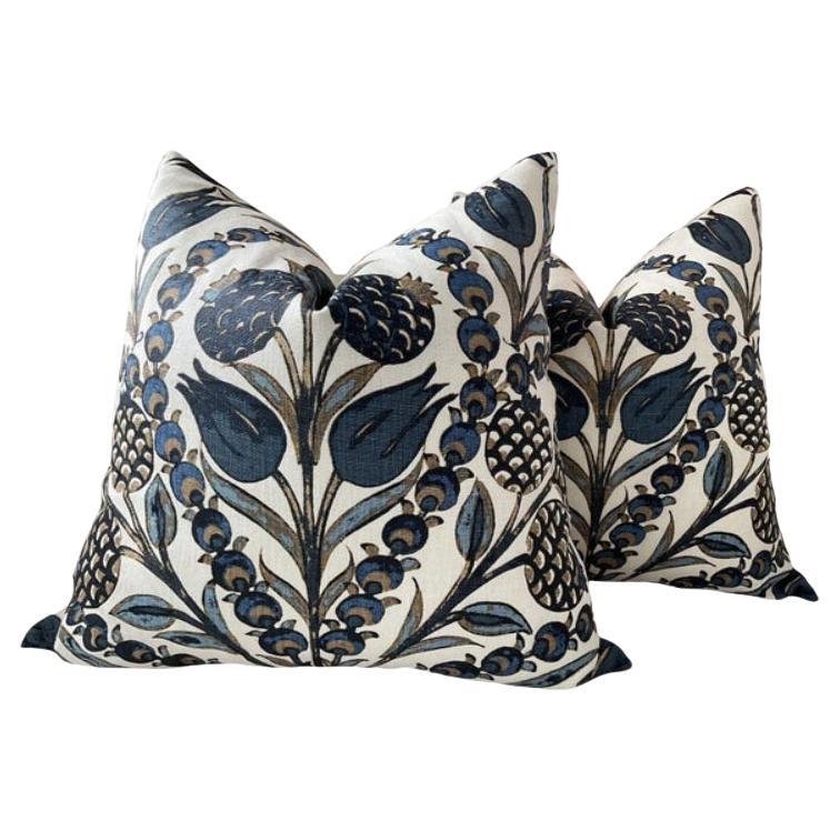 Coppia di cuscini Thibaut "Corneila" in stile navy